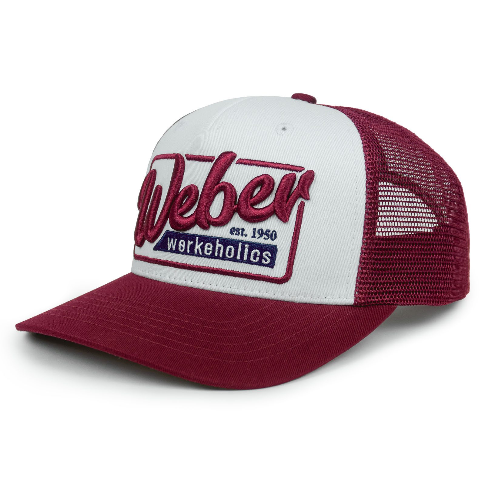 Trucker Cap Weber #Werkeholics Mesh Baseball Cap rot/weiß