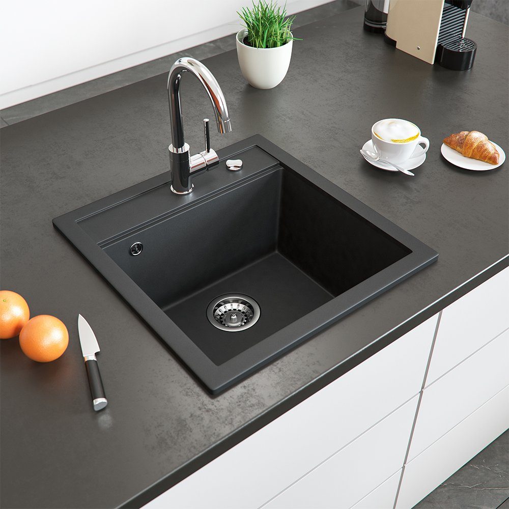 Schwarze Küchenspüle – Edles Einbaubecken Aus Hochwertigem Material, Für Moderne Küchen