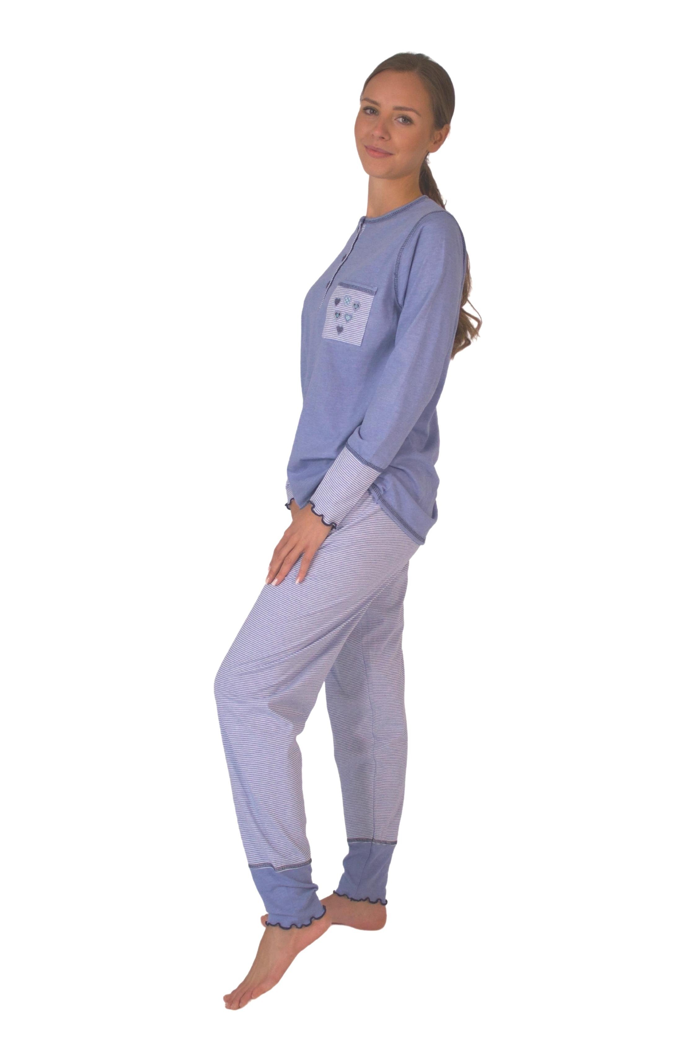 Qualität (Packung, Damen Pyjama aus Consult-Tex Baumwolle-Jersey Pyjama DW330 weicher tlg) 2 Schlafanzug
