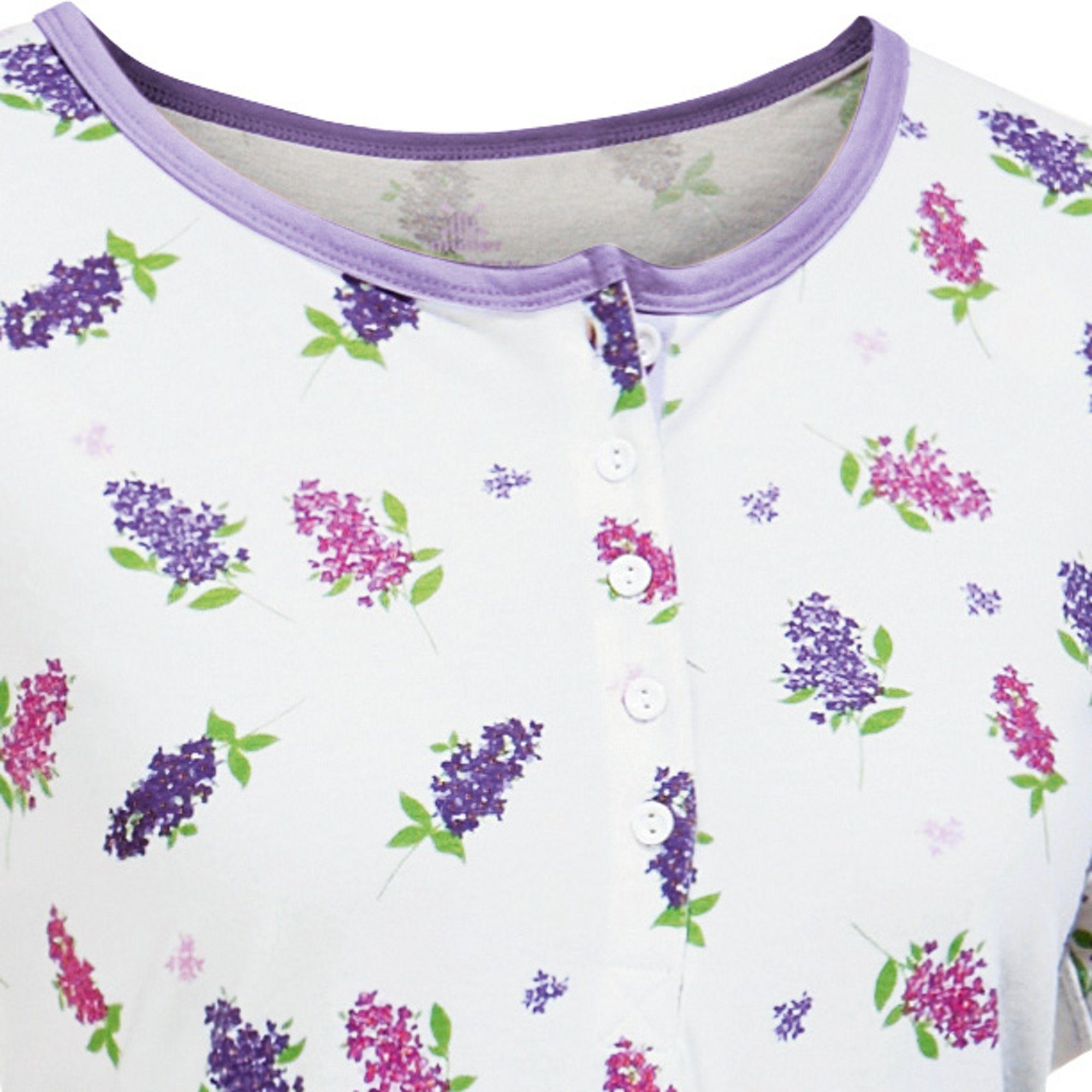 Erwin Müller Nachthemd Damen-Nachthemd Single-Jersey Blumen – Bild 5 von 5