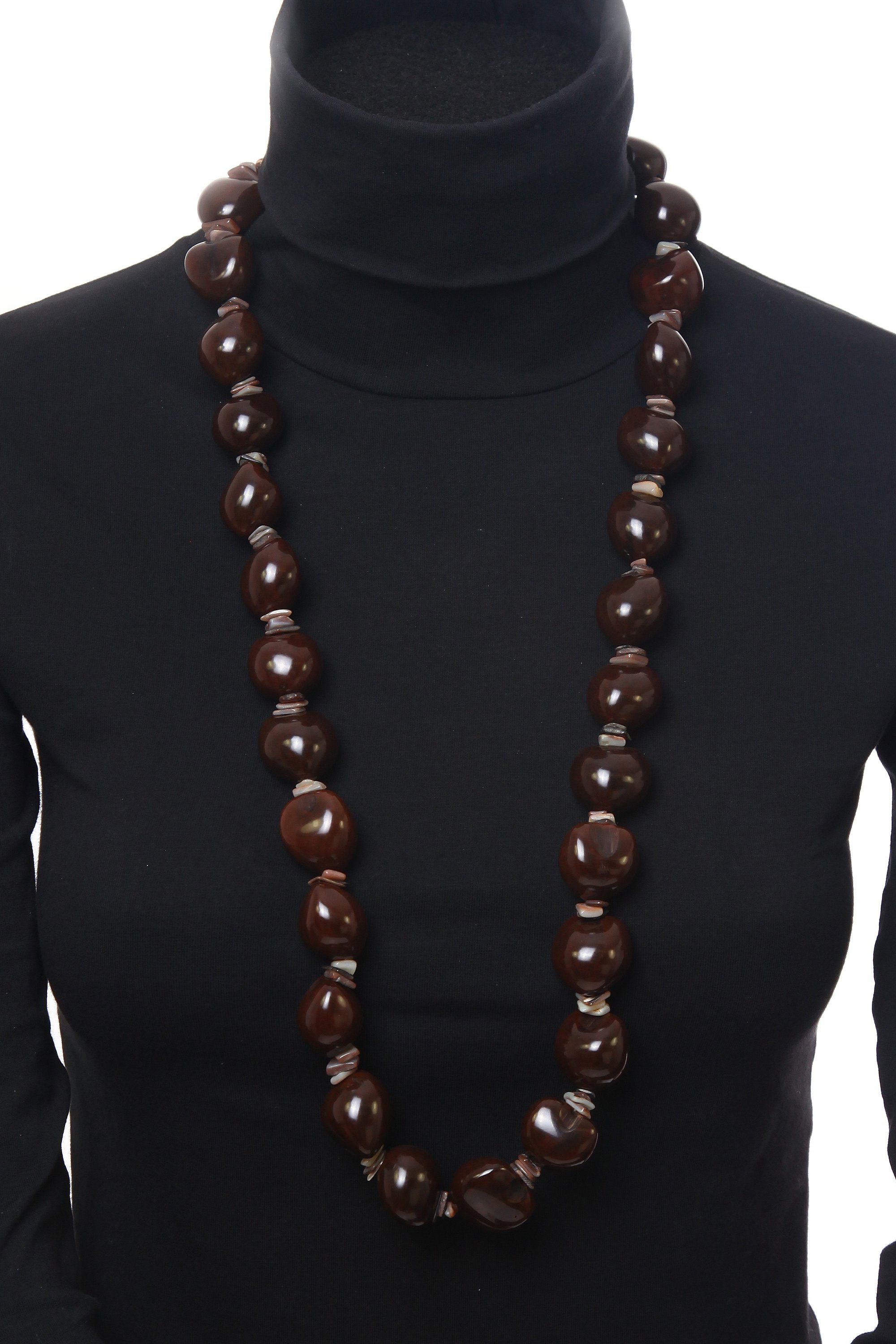 COLLEZIONE ALESSANDRO Lange Kette Holly, mit echte Lumbangperlen