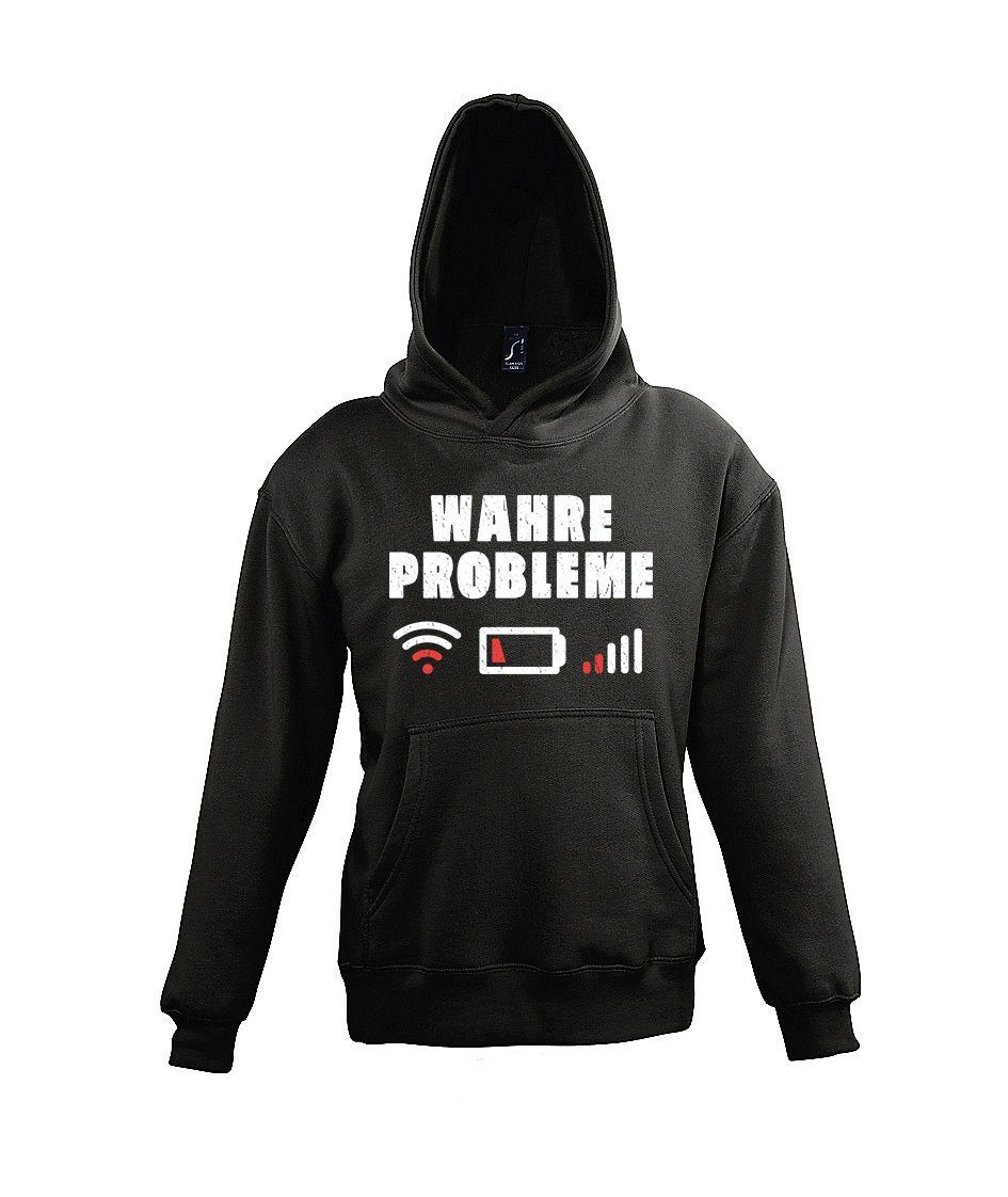 Youth Designz Kapuzenpullover "Wahre Probleme" Hoodie Pullover für Jungen und Mädchen mit lustigem Frontprint Schwarz