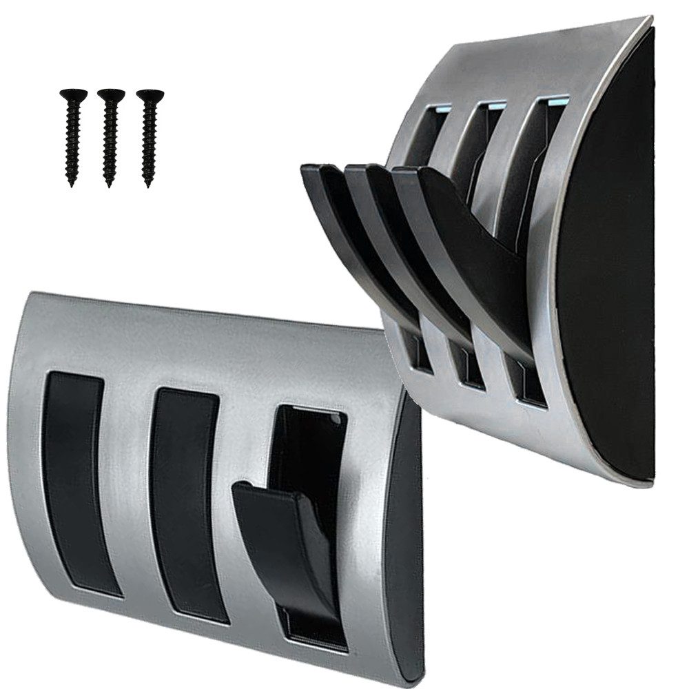 HABA B.V. Garderobenhaken Garderobe Kleiderhaken Klapphaken Haken 3fach klappbar silber schwarz