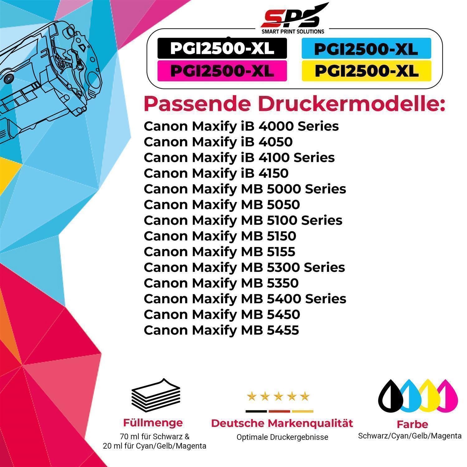 SPS Kompatibel für Canon MAXIFY MB5150 / 9254B001 / PGI-2500XLBK Schwarz Tintenpatrone (1er Pack)