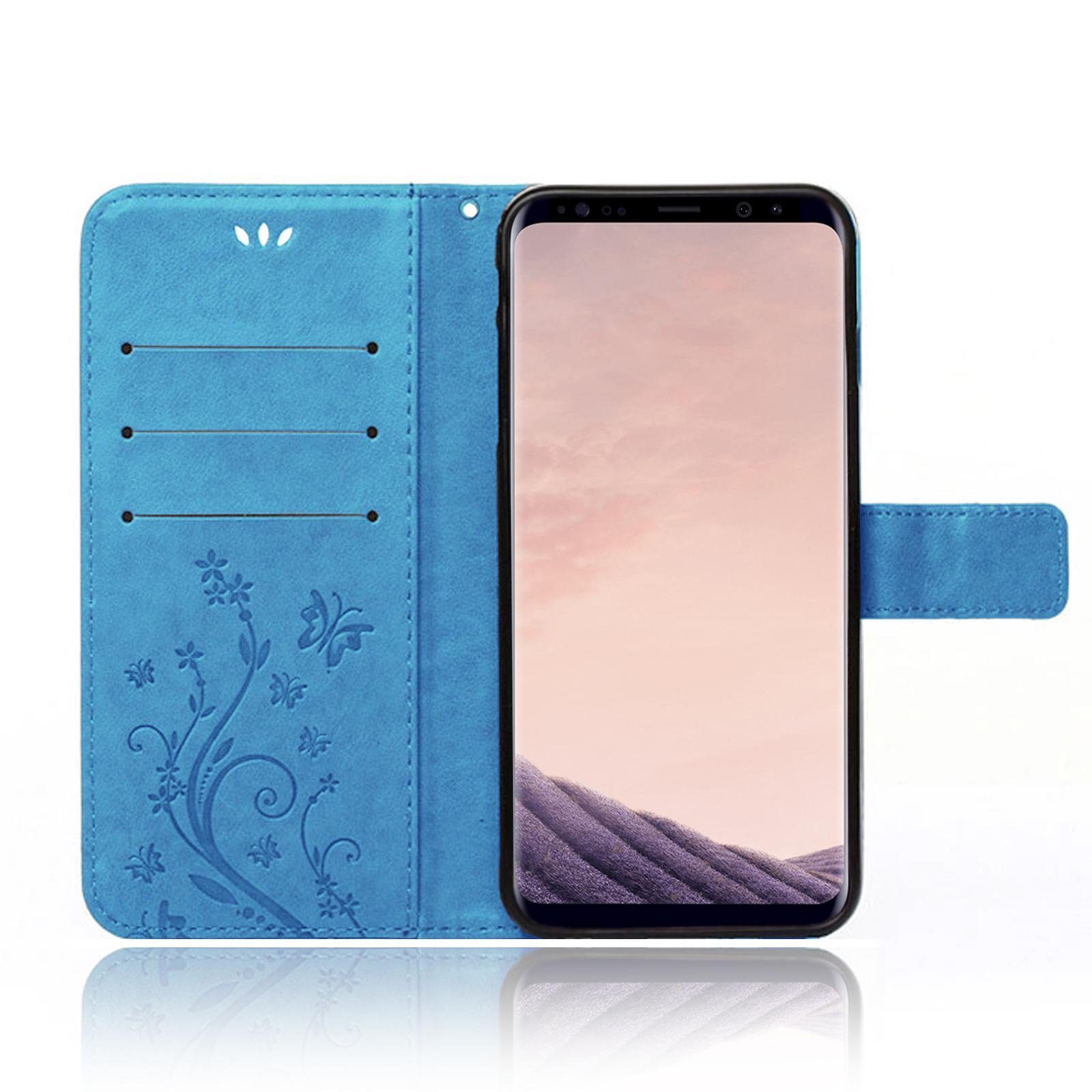Numerva Handyhülle Bookstyle Flower für Samsung Galaxy S8, Handy Tasche Schutzhülle Klapphülle Flip Cover mit Blumenmuster