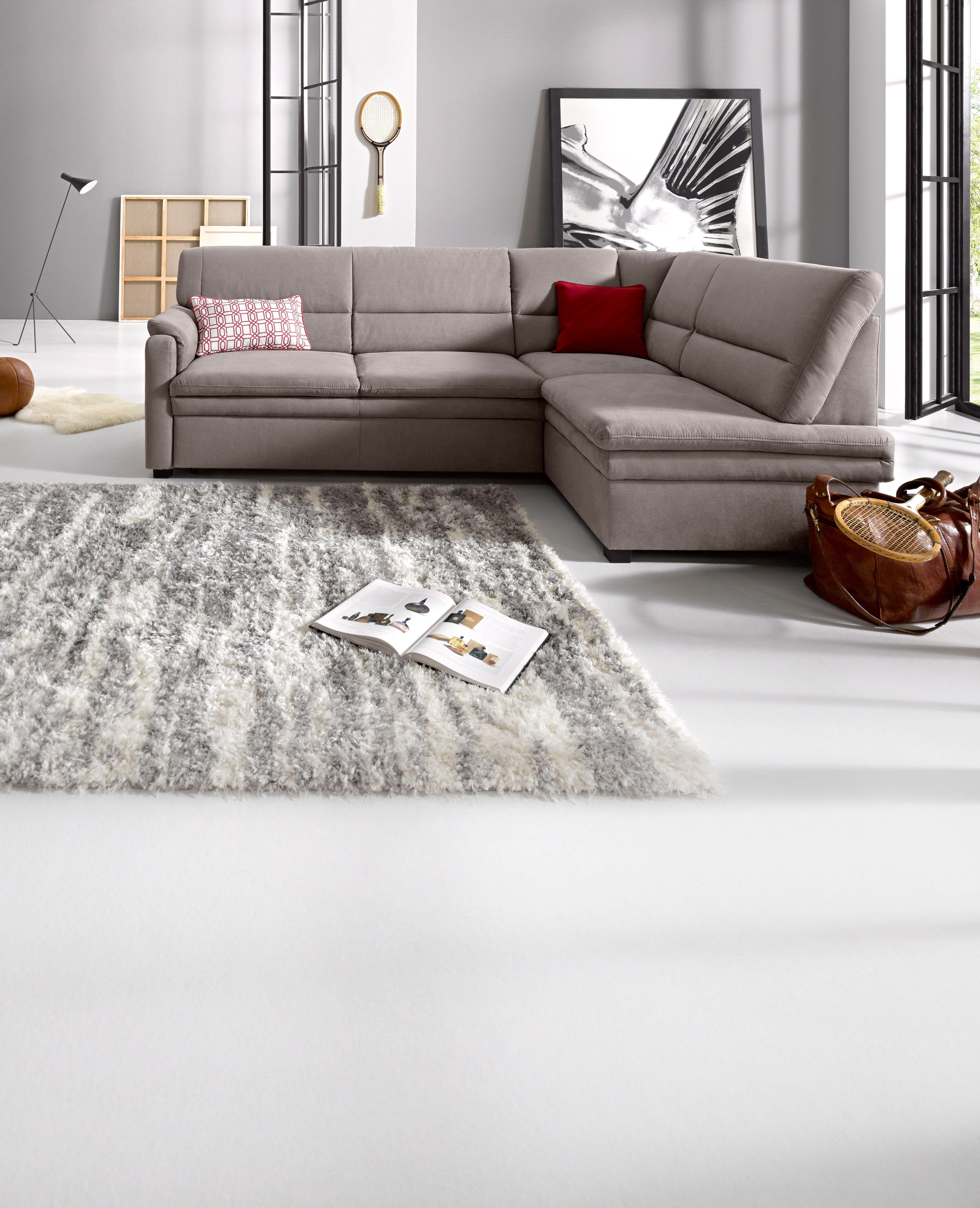 sit&more Ecksofa "Pisa L-Form", mit Federkern, wahlweise mit Bettfunktion günstig online kaufen