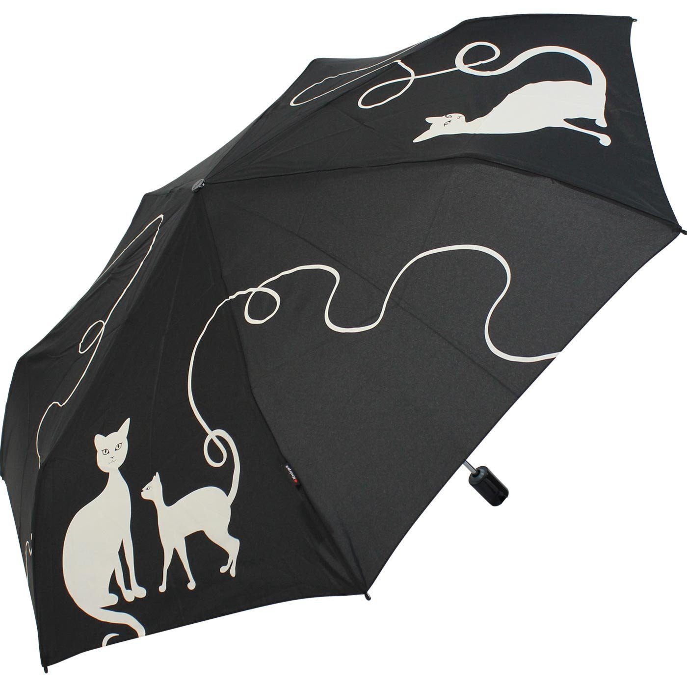 Knirps® Taschenregenschirm Tasche kitty, immer Duomatic - mit Slim passt Auf-Zu-Automatik mit in dabei, jede