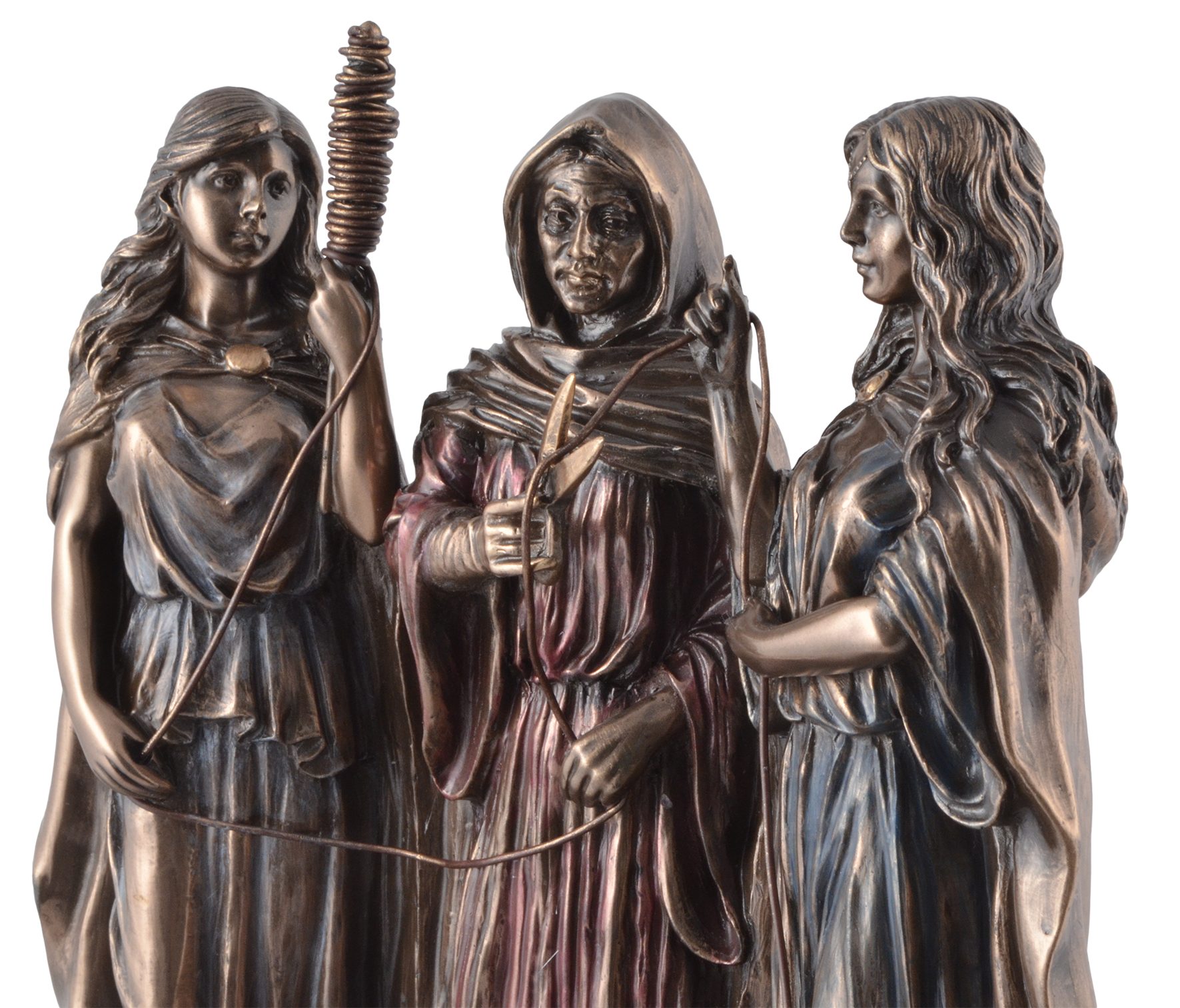 Vogler direct bronziert, Details 18x8x19cm LxBxH Gmbh ca. - griechische by wurden Moiren, Dekofigur Veronese, Schicksalsgöttinen von Hand