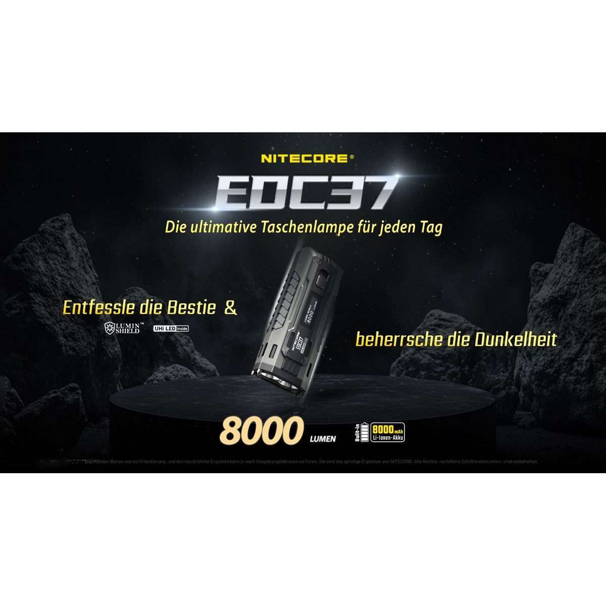 Nitecore LED Taschenlampe EDC37 8000 Lumen - LED Taschenlampe günstig online kaufen