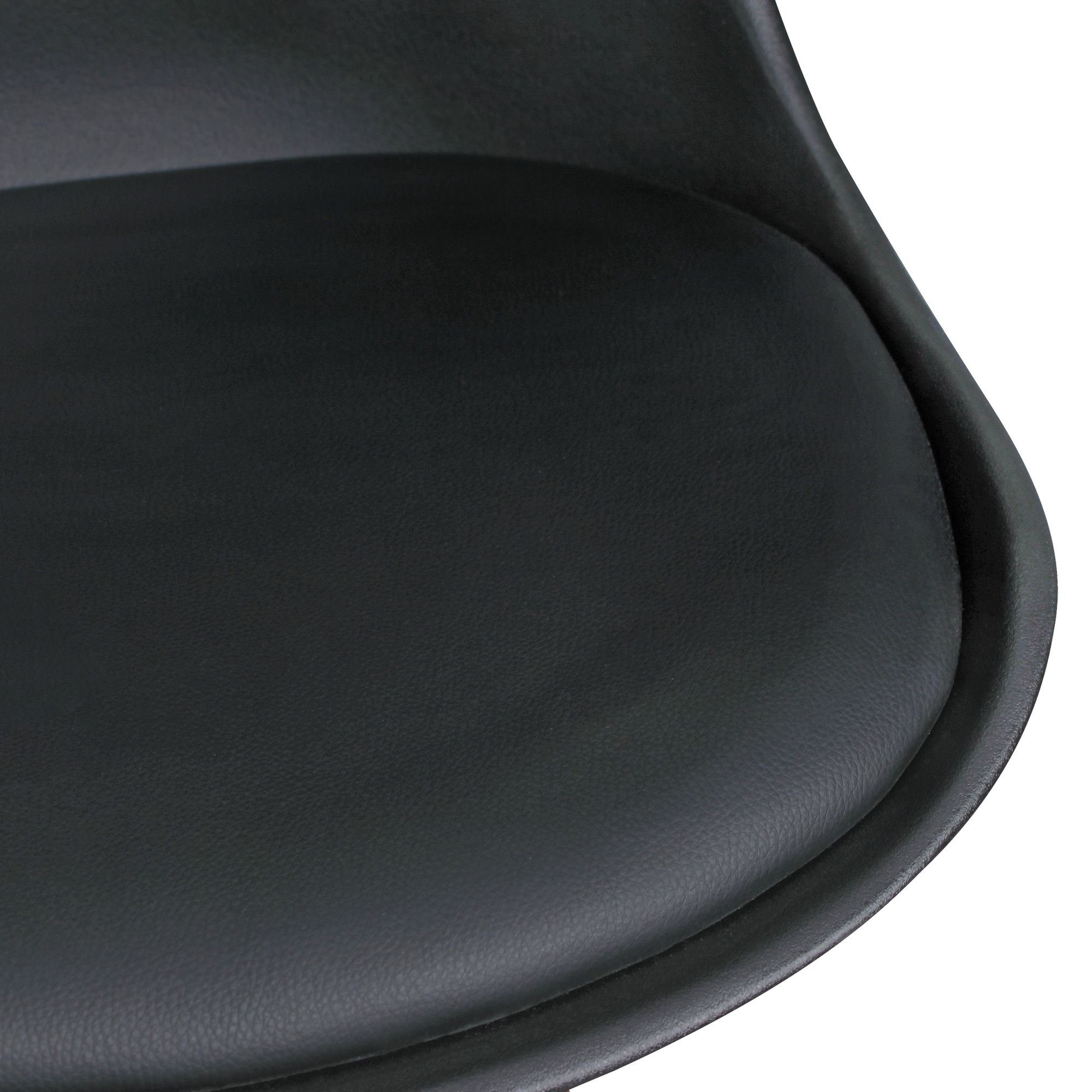 | Schwarz robuste LUND modernes KADIMA Standbeine Küchenstuhl - Esszimmerstuhl Schwarz DESIGN Design,