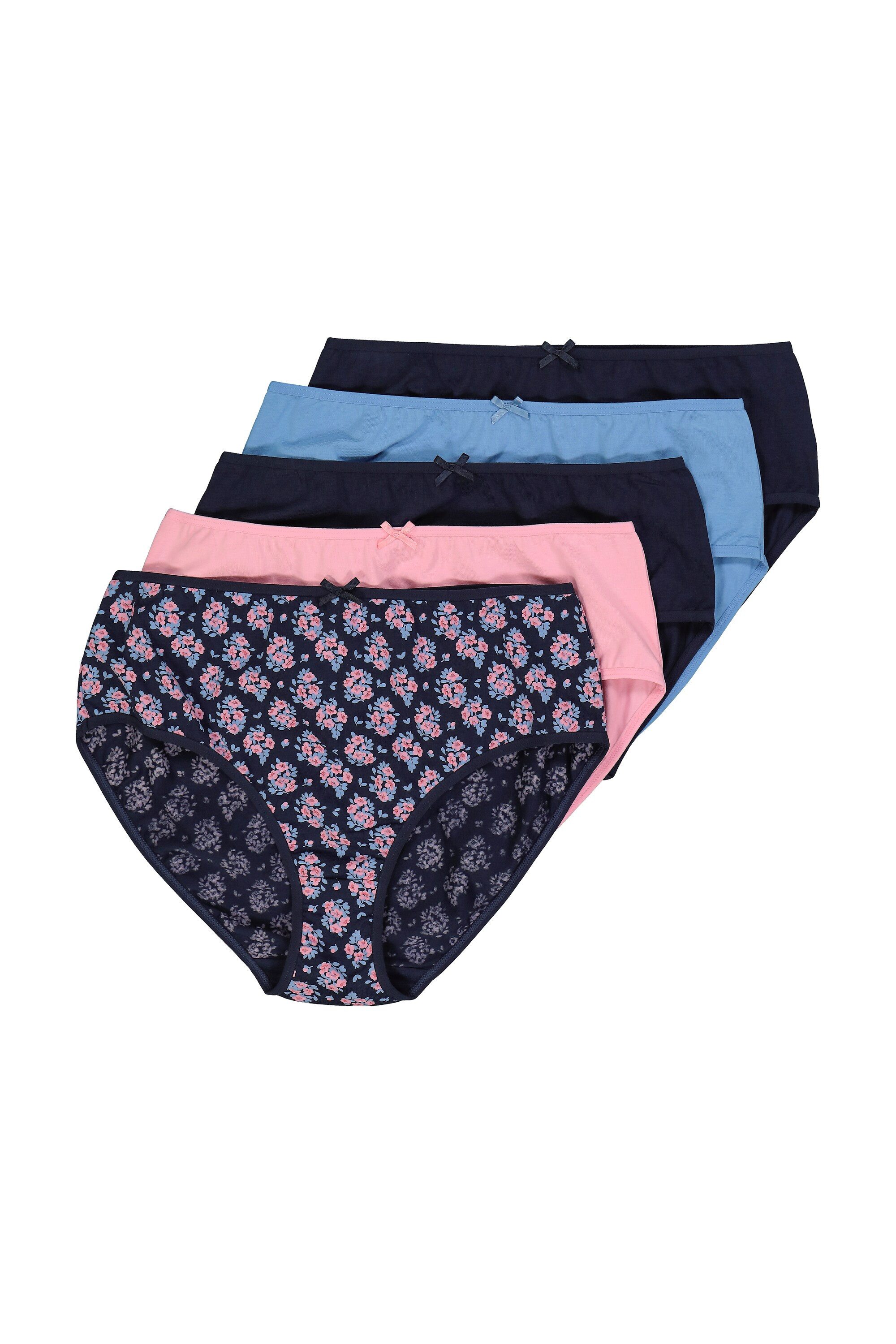 Midislip Midislips 5er-Pack Blumen/einfarbig