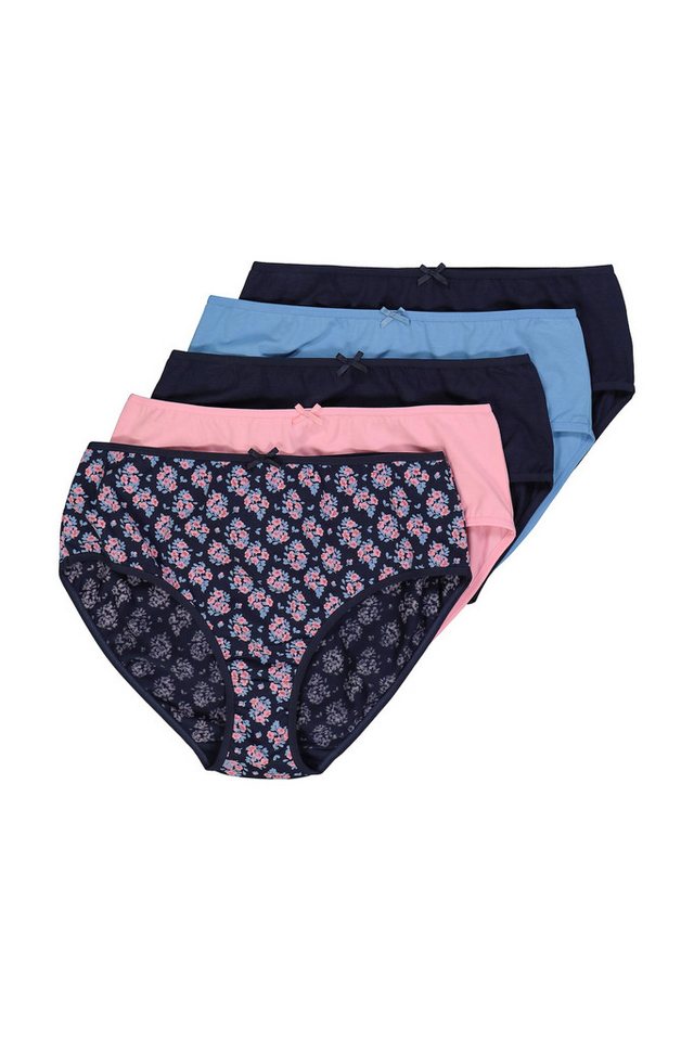 Ulla Popken Midislip Midislips 5er-Pack Blumen/einfarbig