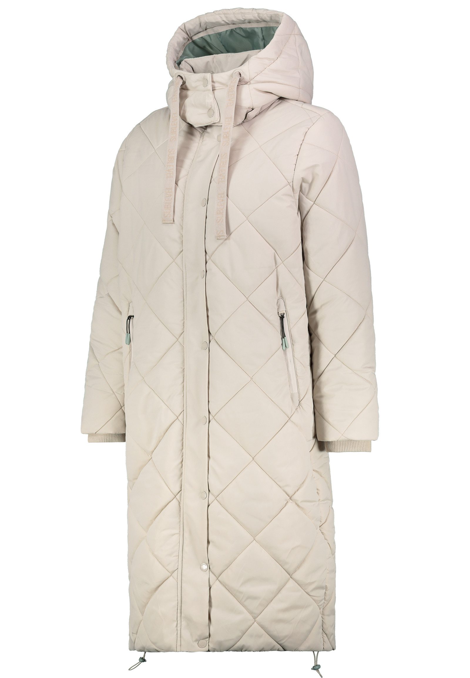 SUBLEVEL Steppjacke Damen Mantel mit Kapuze lange Winter Jacke Parka Stehkragen, Kapuze, flauschig, kuschelig, warm, Outdoor, Mantel