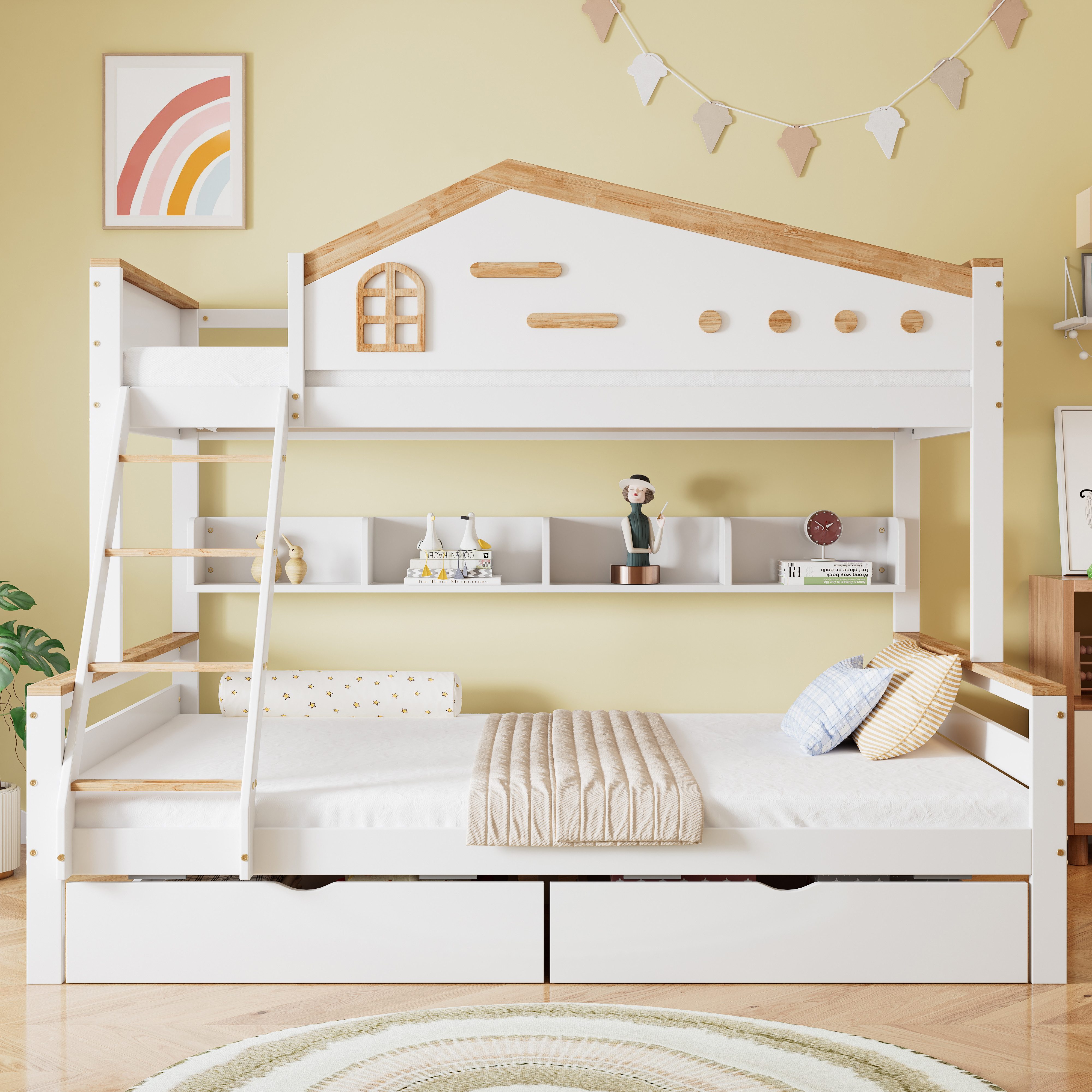 Flieks Etagenbett, Kinderbett 90x200cm+140x200cm mit 2 günstig online kaufen