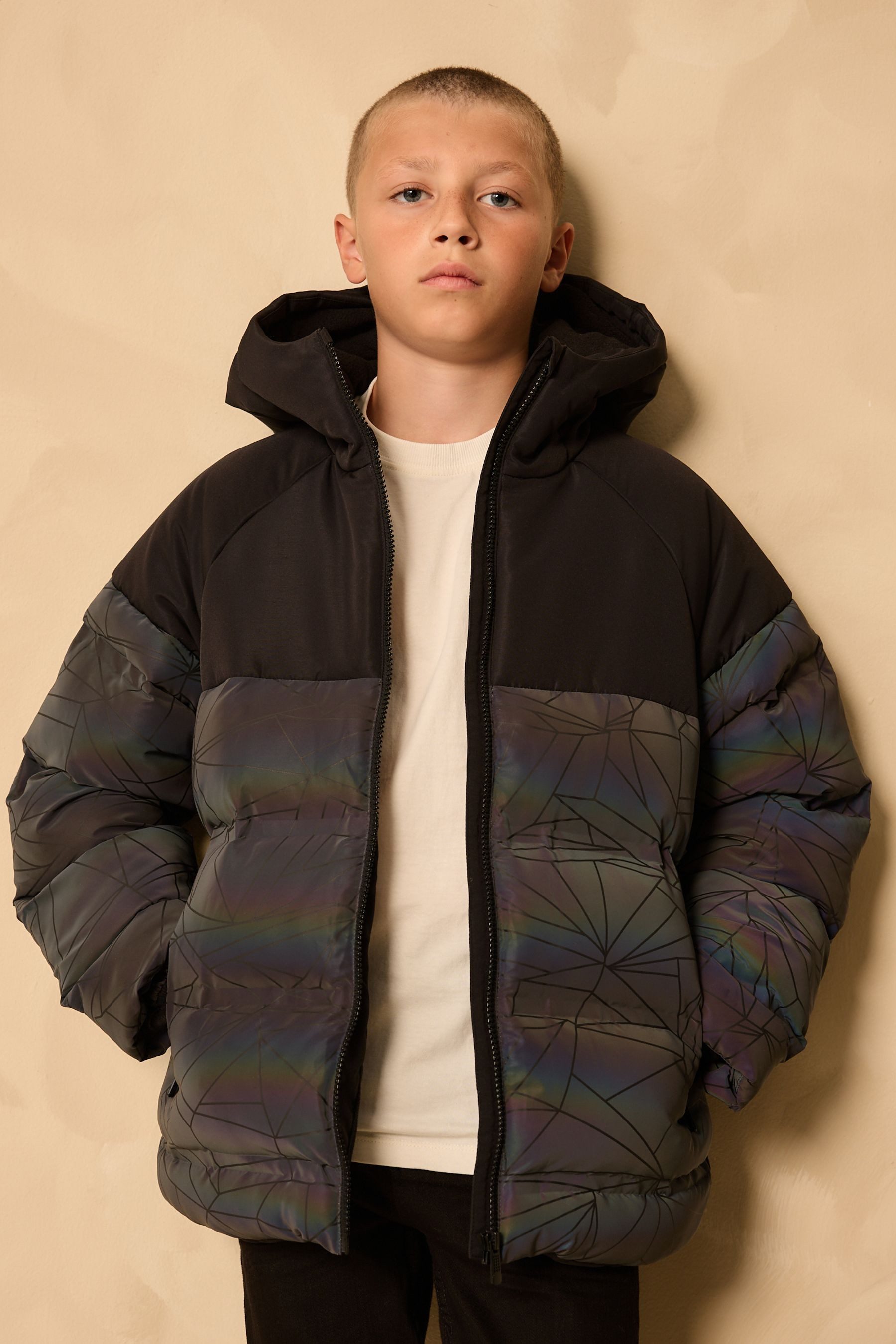 Next Steppjacke Wasserabweisender, reflektierender Mantel (1-St)