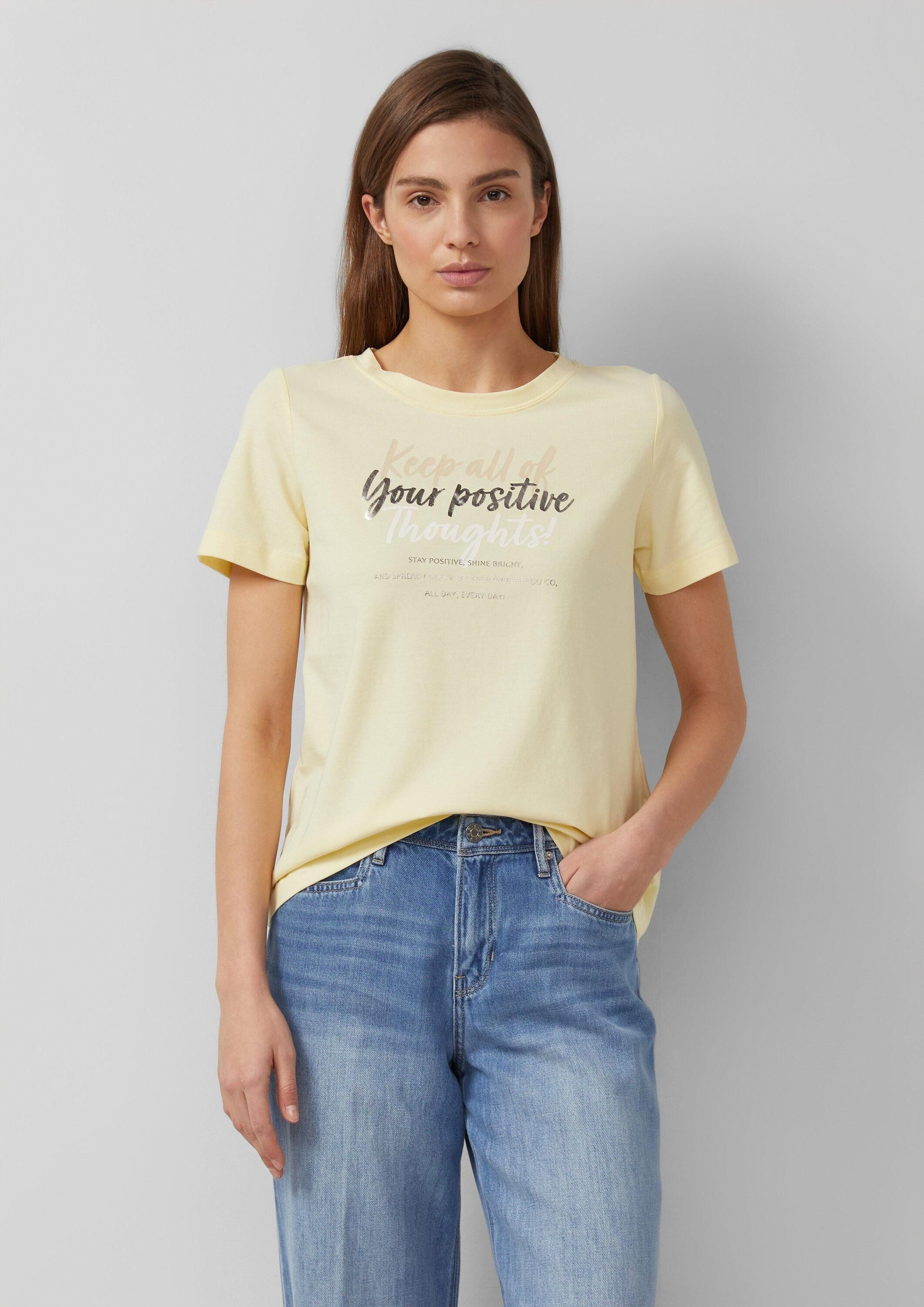 s.Oliver Kurzarmshirt T-Shirt T-Shirt aus weichem Baumwollmix mit Artwork günstig online kaufen