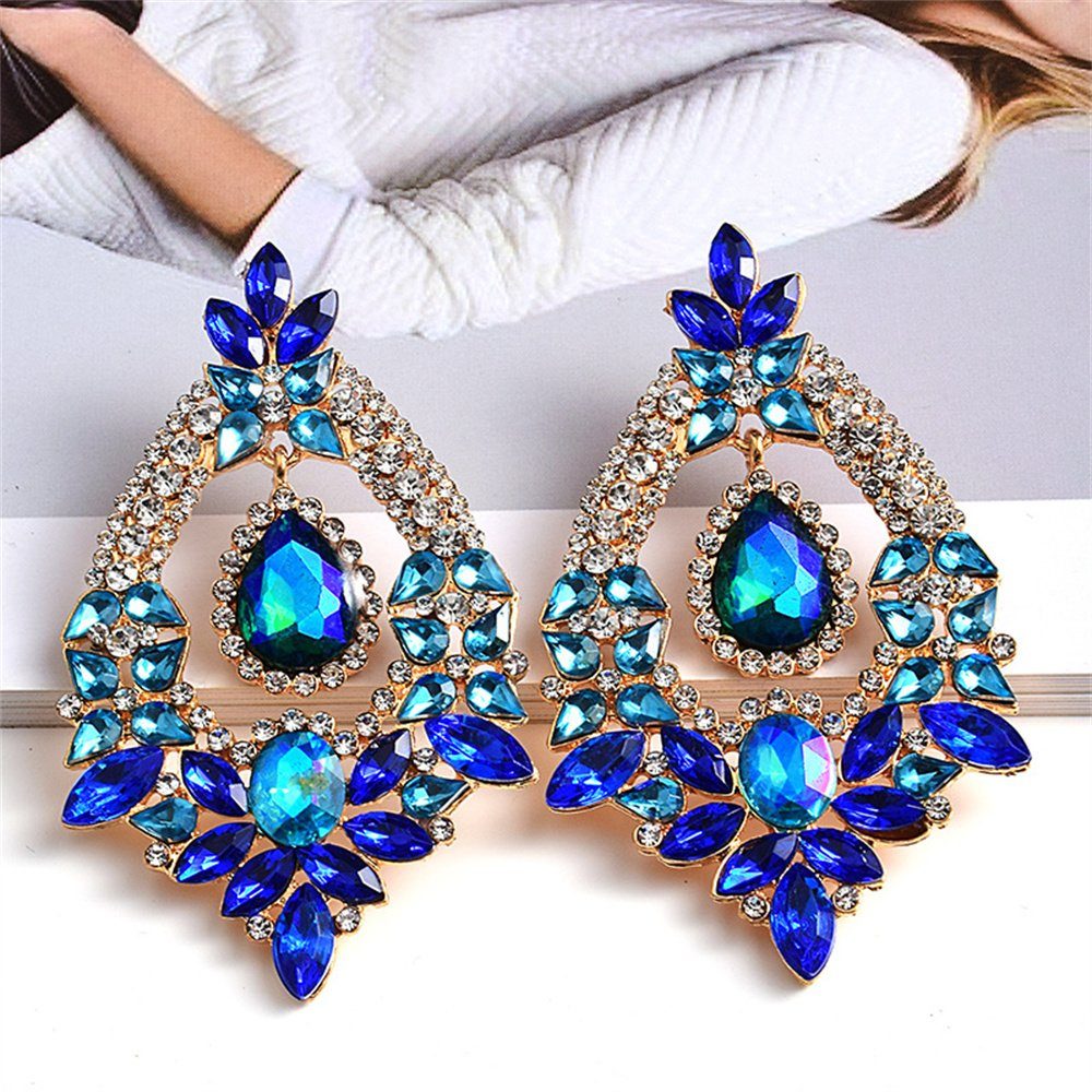 Dekorative Paar Ohrhänger modische Frauen Ohrringe für Grün Strassstein-Ohrringe