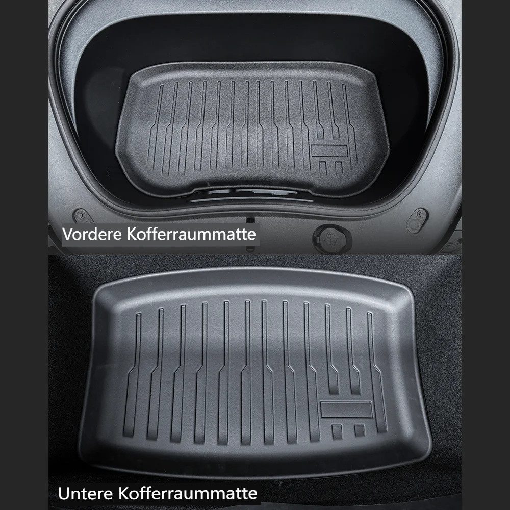 AUDEW Auto-Fußmatten 9tlg TPE Innenraum- & Kofferraumschutz Automatten Zubehör, für Tesla Model Y Launch 2025+ Tesla Model Y Launch 2025+, Wasserdicht, Rutschfest