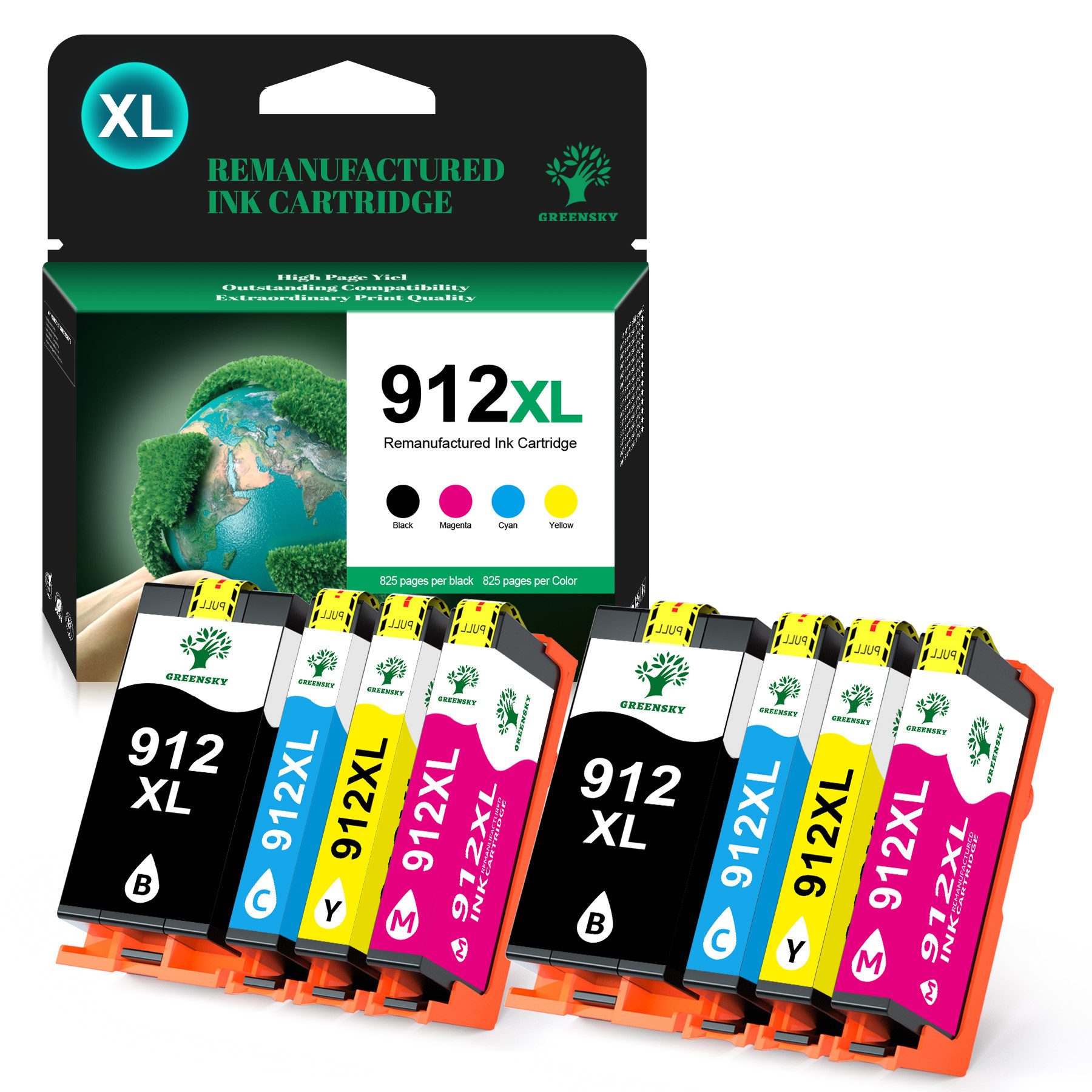 Greensky Patronen für HP 912 XL OfficeJet Pro 8012 8014 8015 Tintenpatrone (OfficeJet Pro 8010 8012 8012e 8014e 8022 8022e 8024 8024e, 20-tlg)