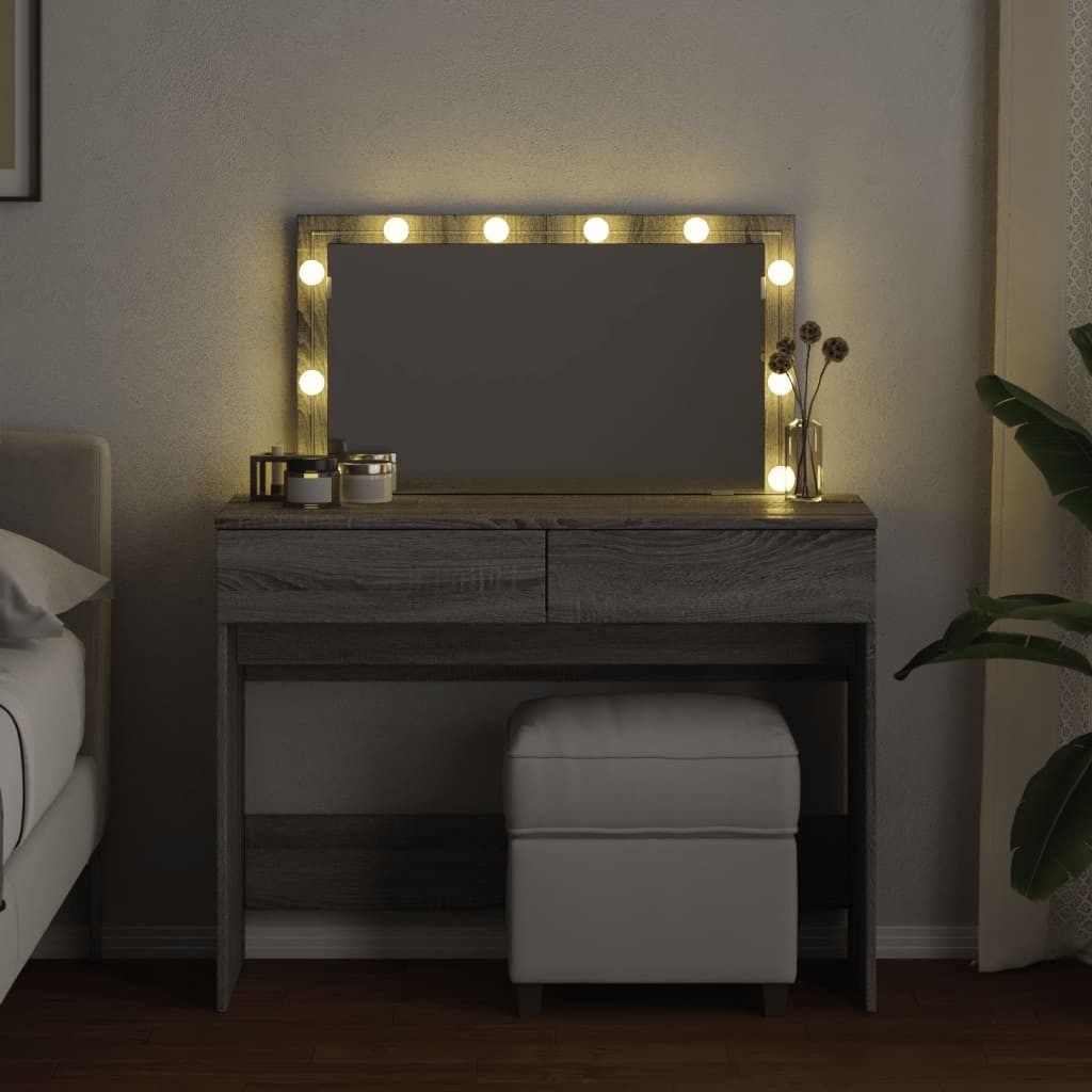 vidaXL Schminktisch Schminktisch mit LED-Beleuchtung Grau günstig online kaufen