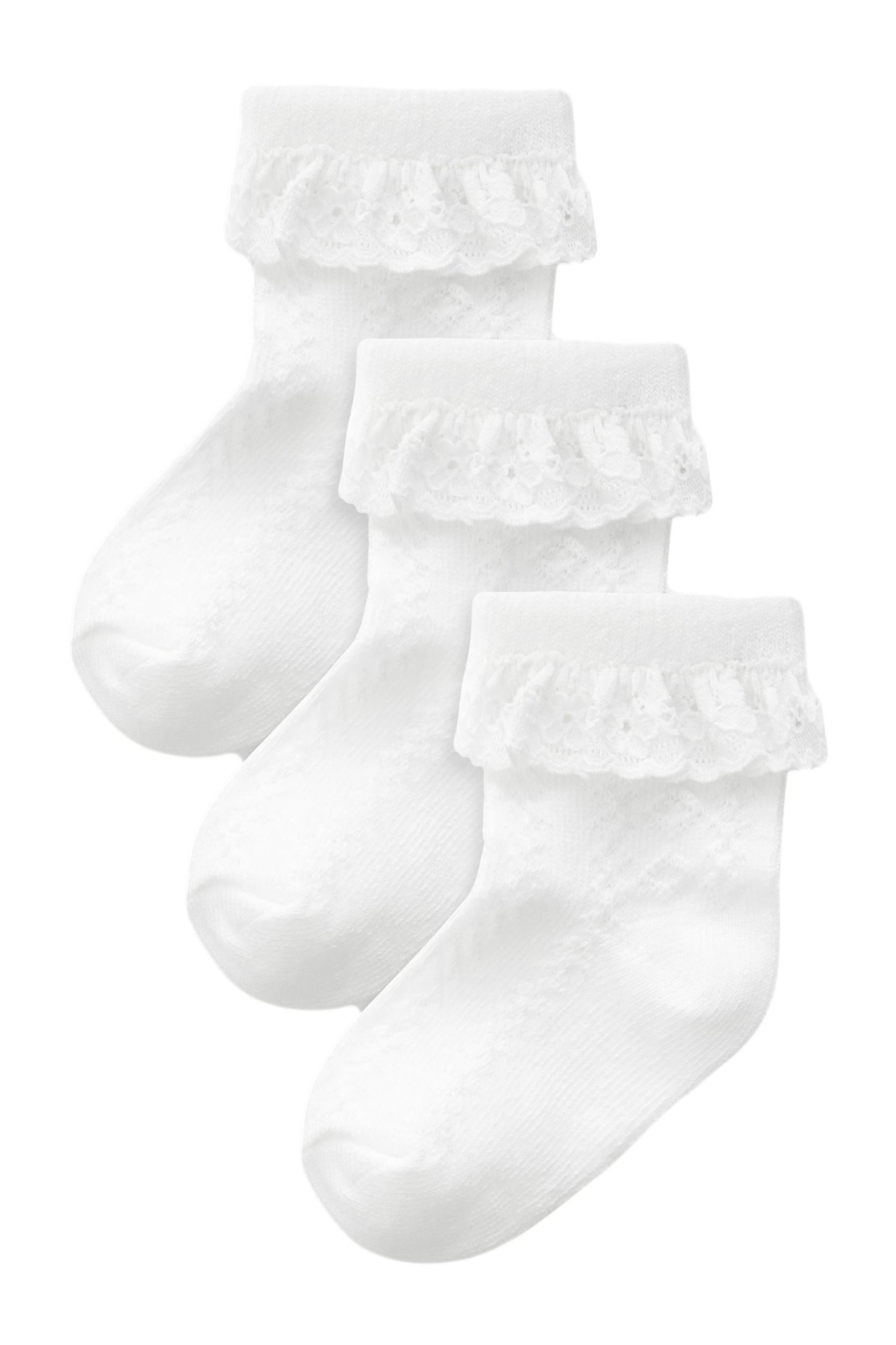 Next Kurzsocken Babysocken mit Spitze, 3er-Pack (3-Paar)