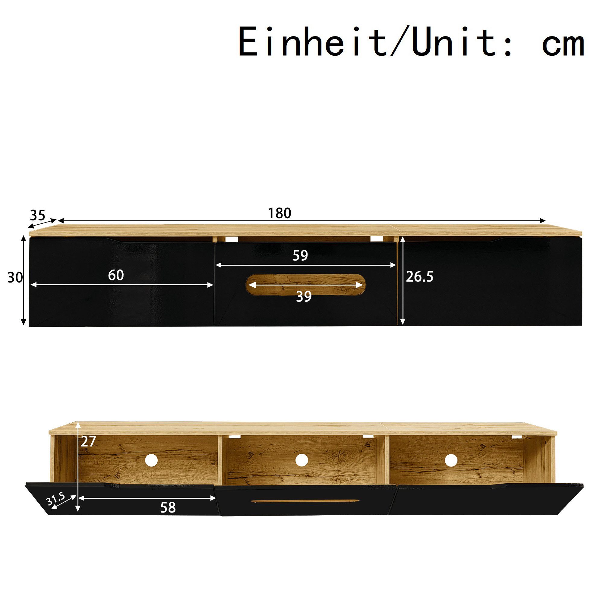 Ulife Lowboard TV-Schrank Fernsehtisch,TV-Board,TV-Ständer, TV-Panel, 180cm günstig online kaufen