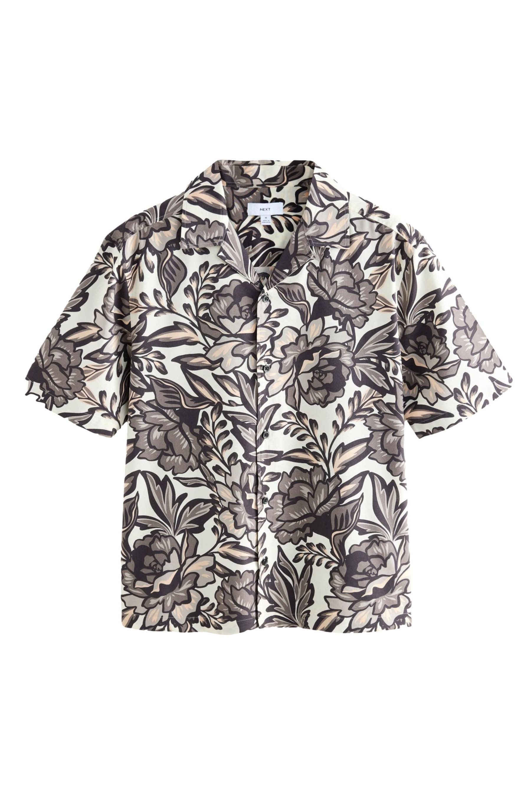 Next Kurzarmhemd Kurzärmeliges Hemd mit floralem Print (1-tlg)