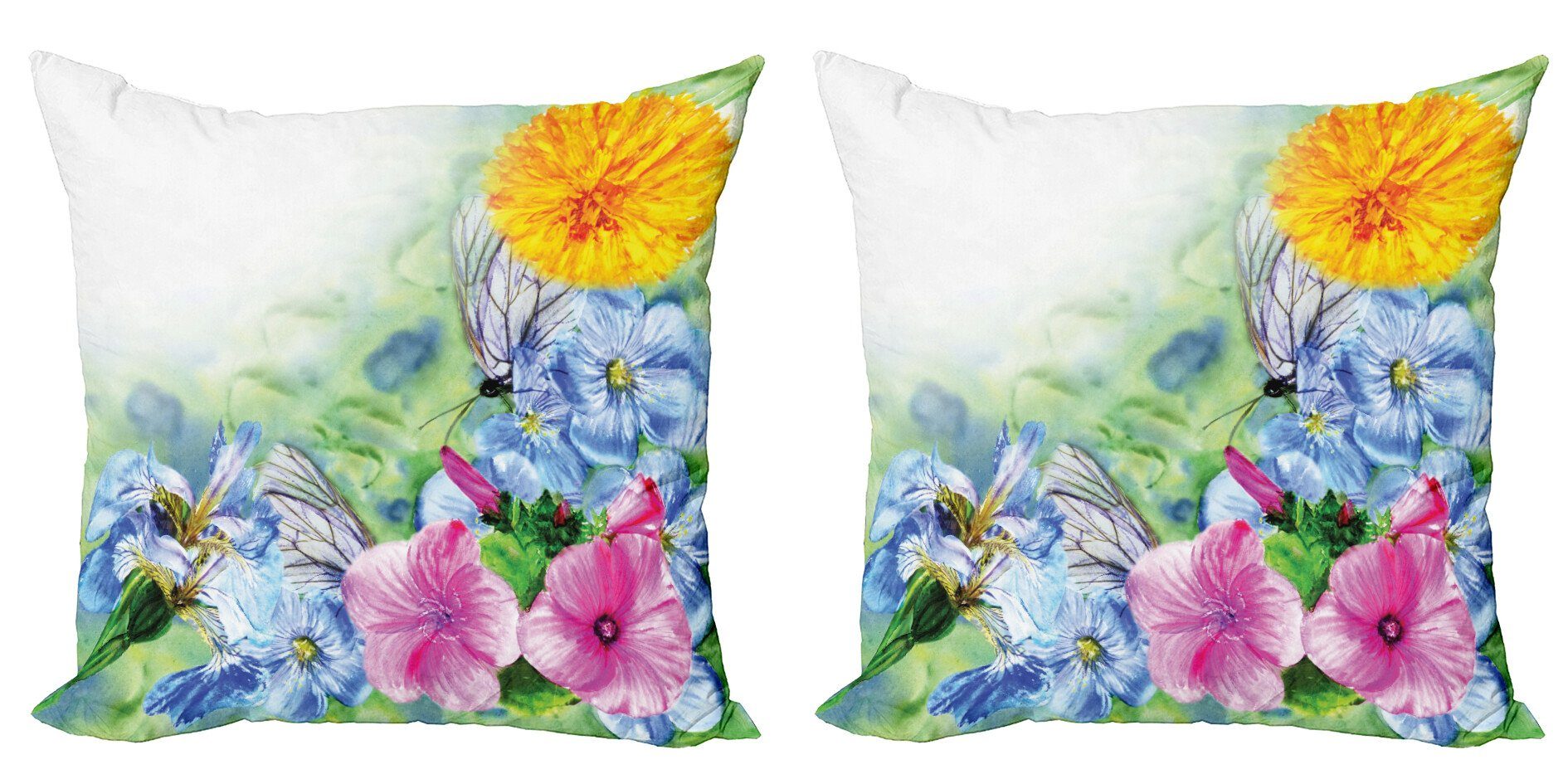 Blumen Frühlingsblüte Modern (2 Stück), Digitaldruck, Kissenbezüge Doppelseitiger Abakuhaus Accent