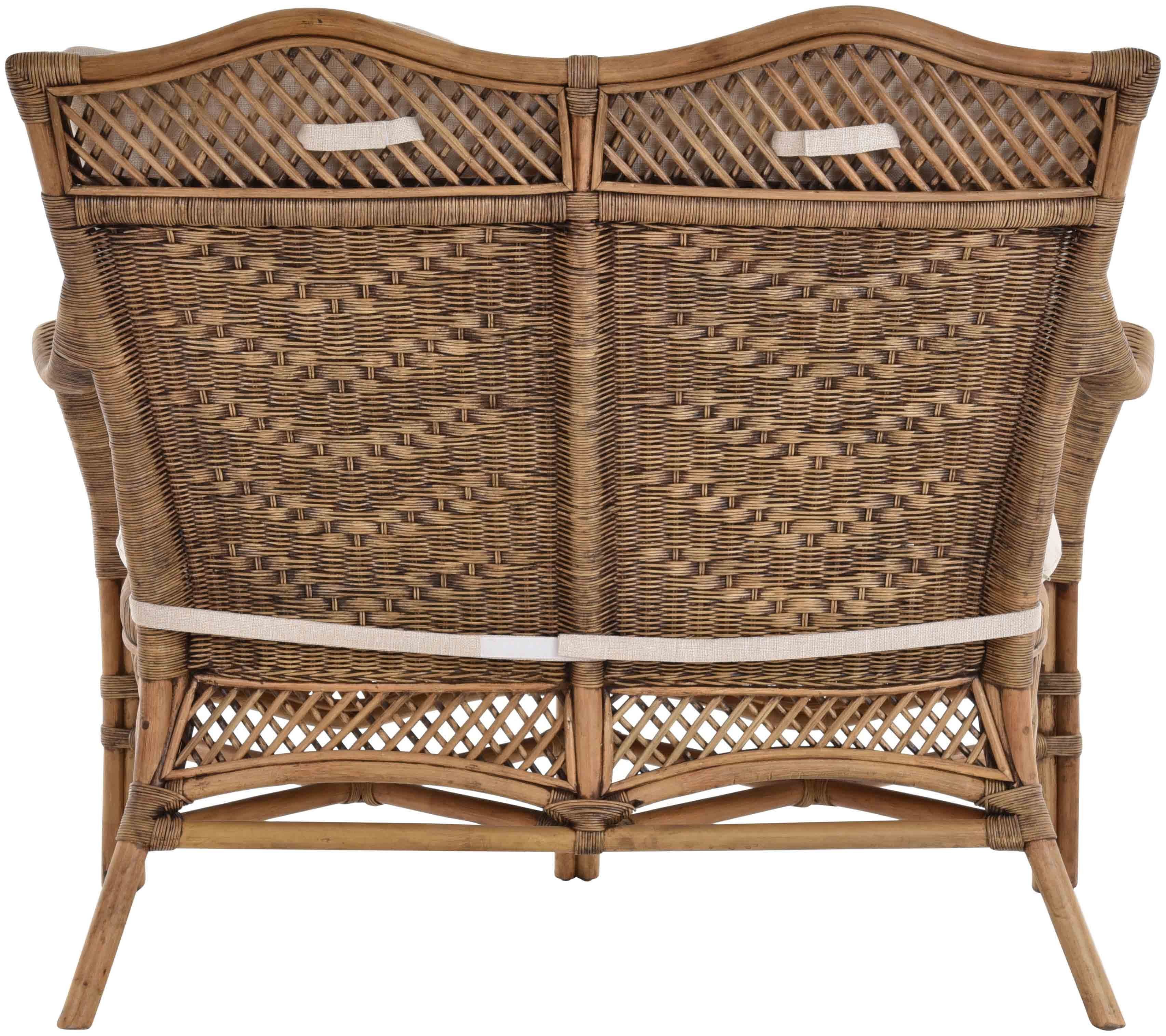 Braun Wintergartenbank Krines Vintage Rattan Zweisitzer Loungesofa Sofa Orleans Bank, Home Wintergarten Bank Küchenbank