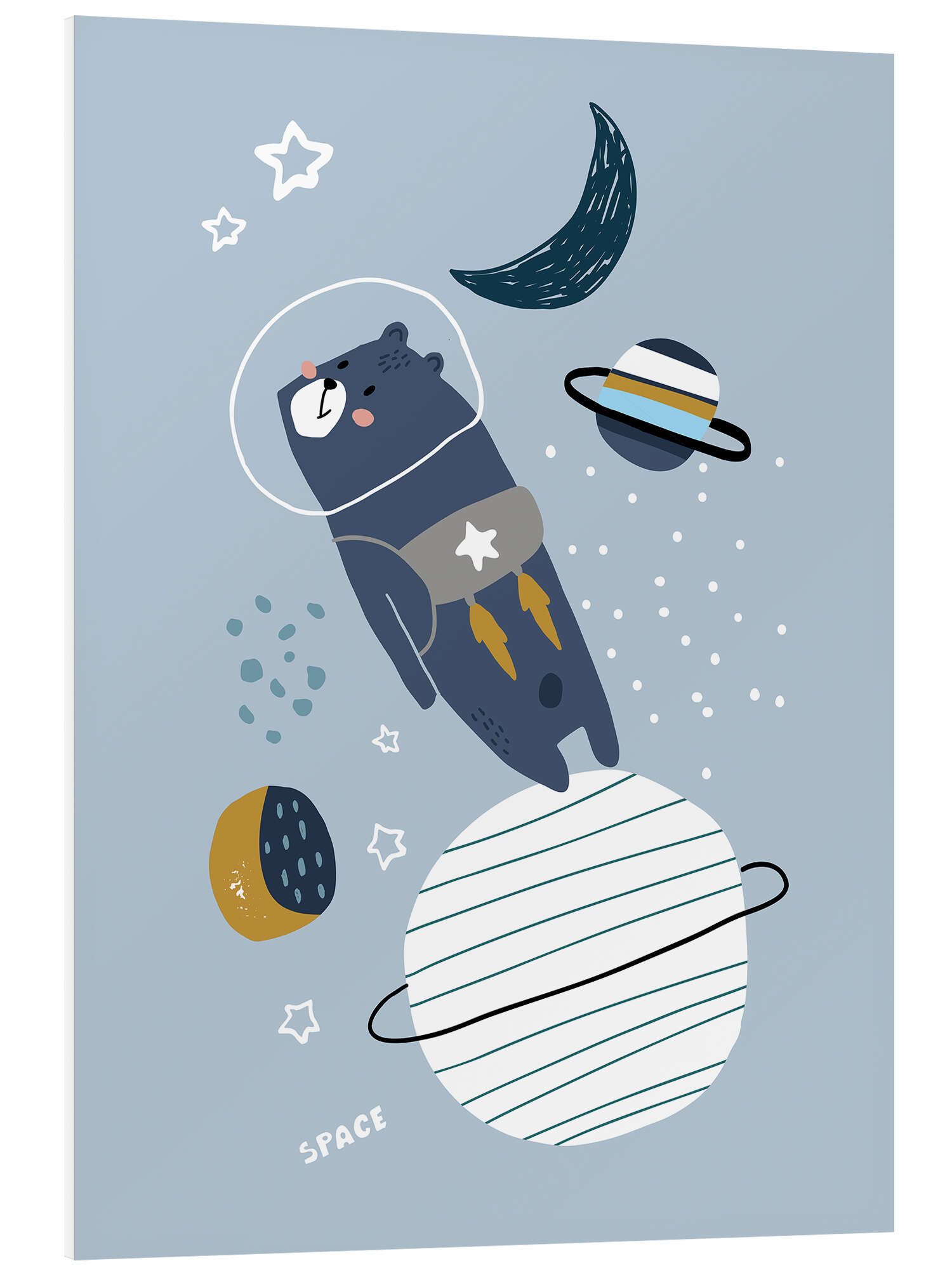 Posterlounge Wandbild Bären-Astronaut, Kidz Collection, erhältlich als Poster, Leinwandbild, Wandsticker oder Acrylglasbild