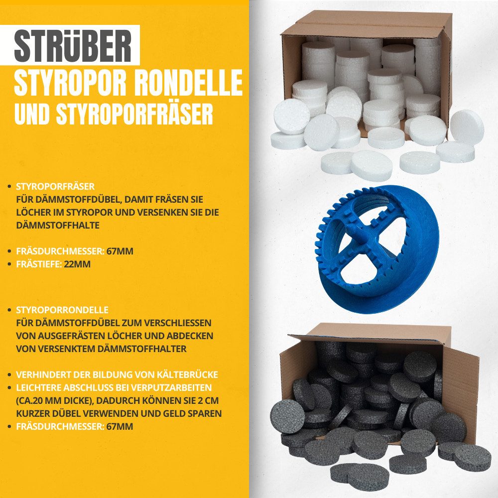 STRÜBER Dämmstoffdübel WDVS SET (Styroporscheiben + günstig online kaufen