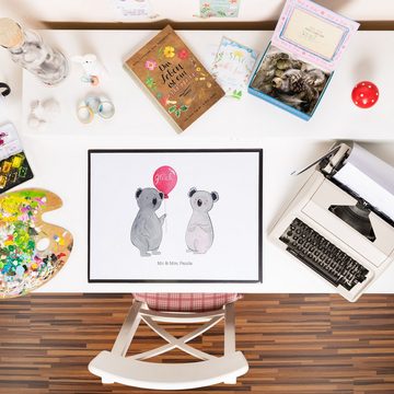 Mr. & Mrs. Panda Schreibtischunterlage Koala Luftballon - Weiß - Geschenk, Schreibtischunterlage Groß, Schre, (1 tlg)