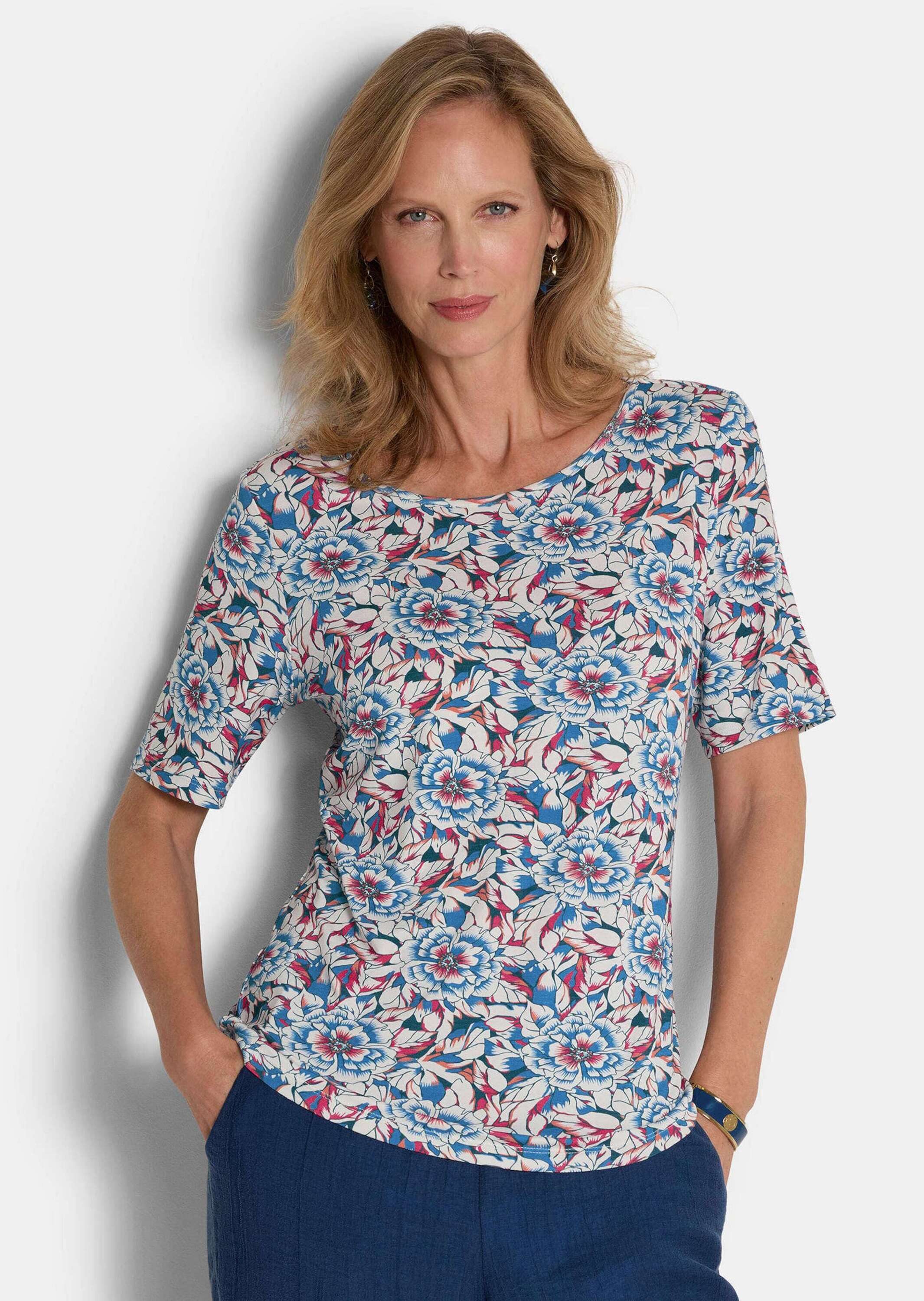 T-Shirt Kurzgröße: Cityshirt mit floralem Design