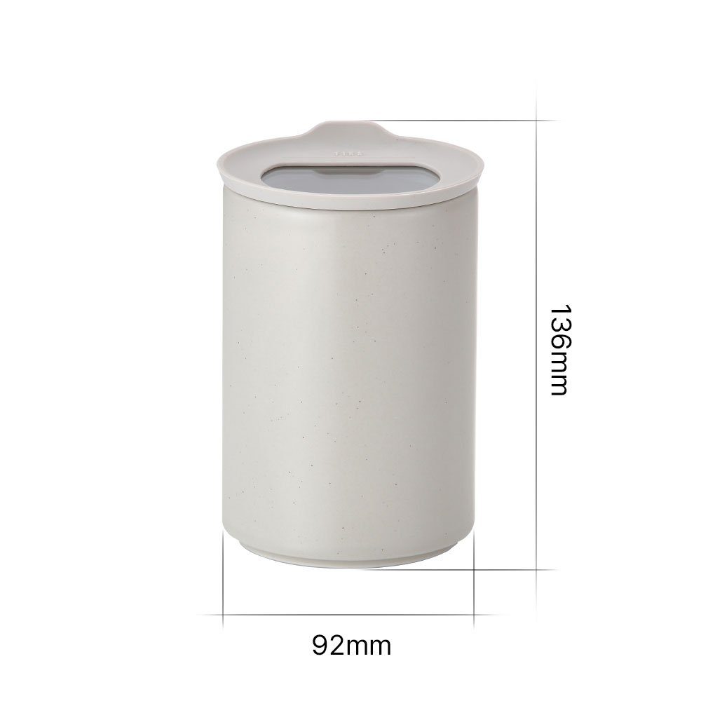 NEOFLAM® Vorratsdose FIKA Keramik, Keramik 650ml One - White, Vorratsdose (1-tlg) Silikon, Stone