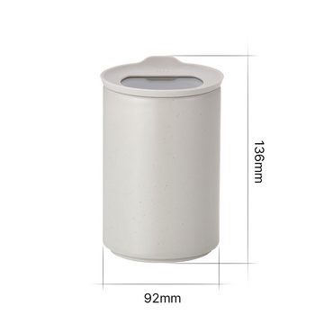 NEOFLAM® Vorratsdose FIKA One Keramik Vorratsdose 650ml - Stone White, Keramik, Silikon, (1-tlg)