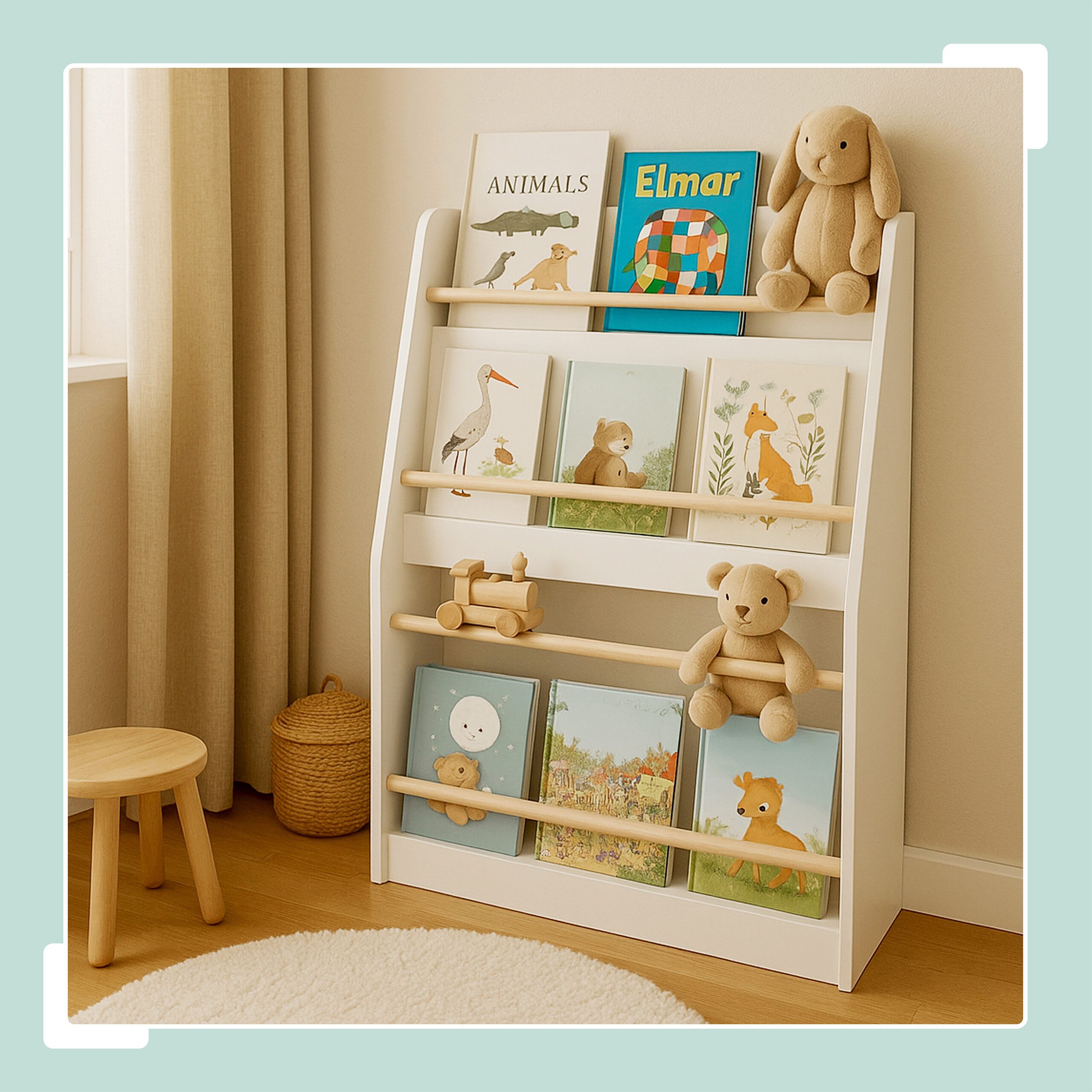 relaxdays Kinderregal Bücherregal Kinder 3 Fächer, weiß günstig online kaufen