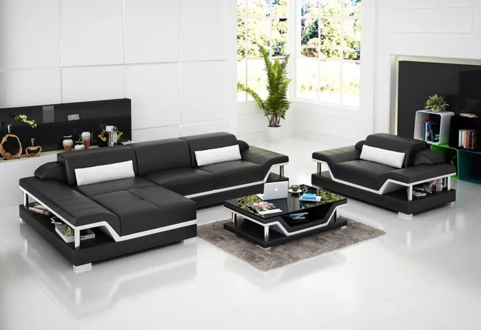 Xlmoebel Wohnlandschaft Leder Ecksofa in L-Form mit bequemer Polsterung, Hergestellt in Europa