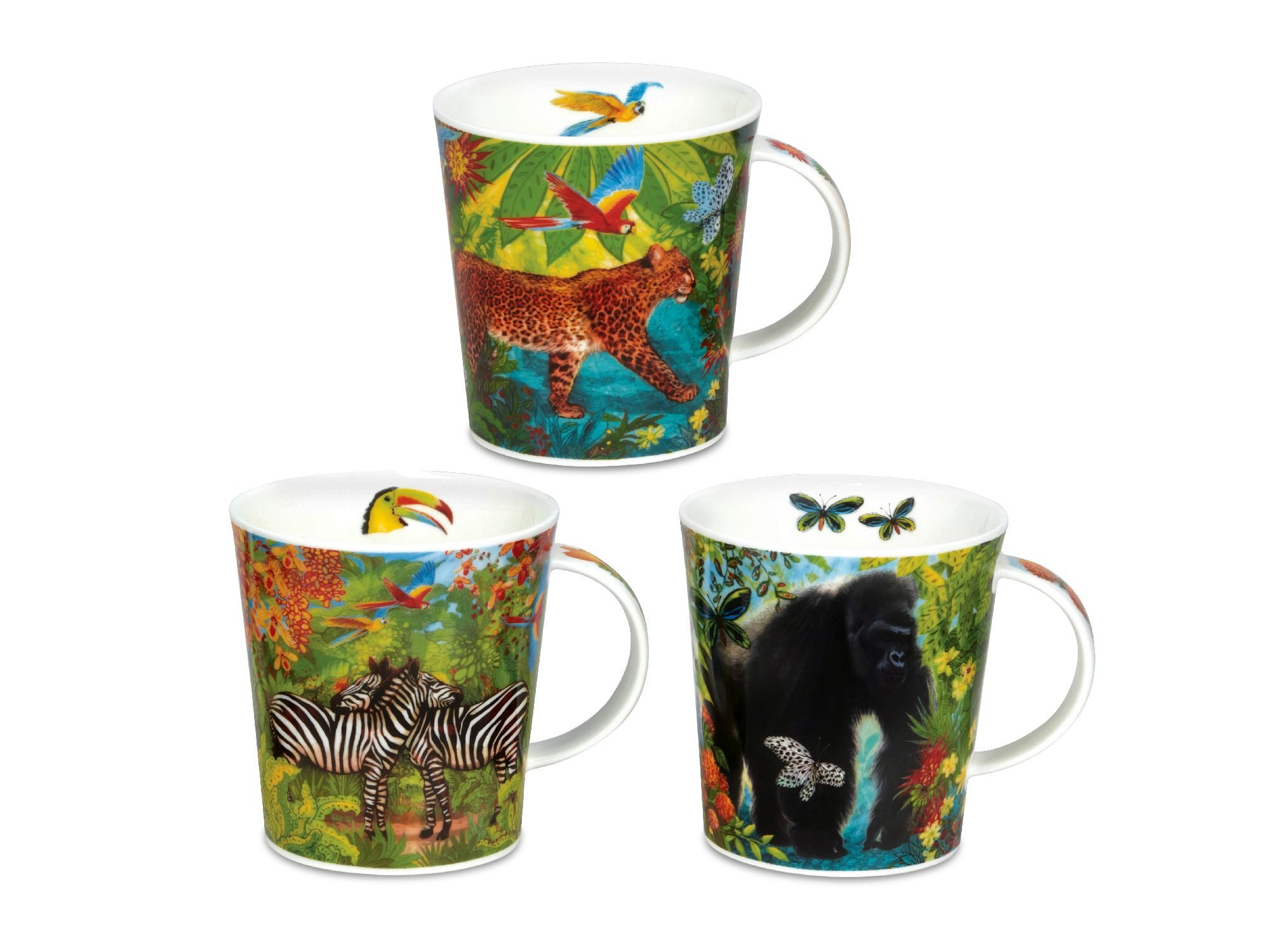 formano Tasse Dunoon, Porzellan, Spülmaschinengeeignet, Mehrfarbig, Motiv: Dschungel