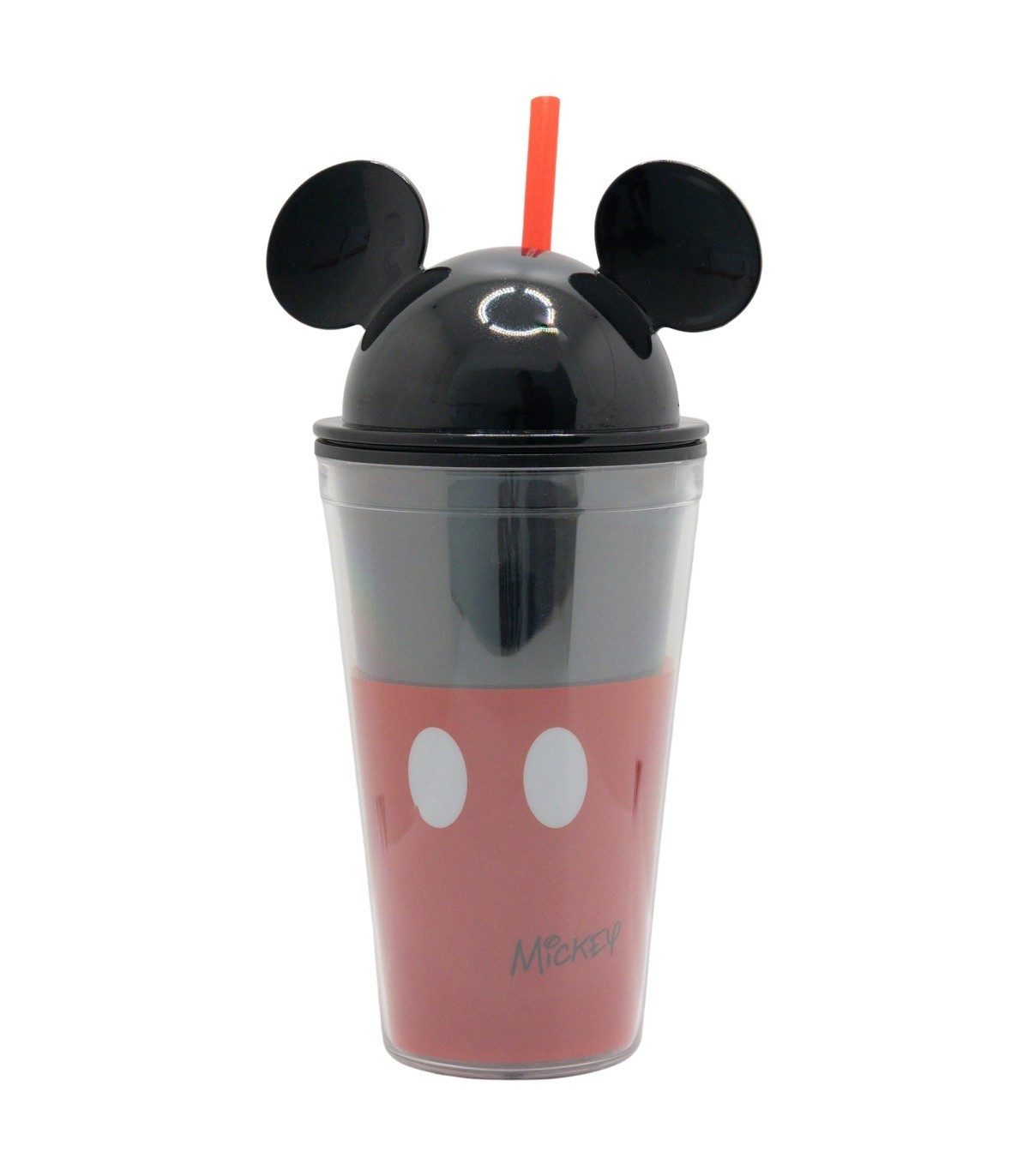 Disney Becher Mickey Mouse 3D Trinkbecher 535 ml mit Strohhalm und Schraubdeckel