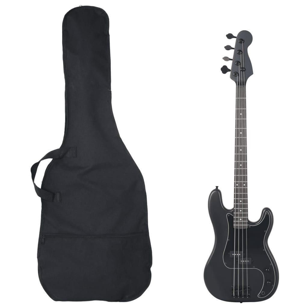 vidaXL Akustikgitarre NA E-Bass für Anfänger mit Tasche Schwarz 44 46
