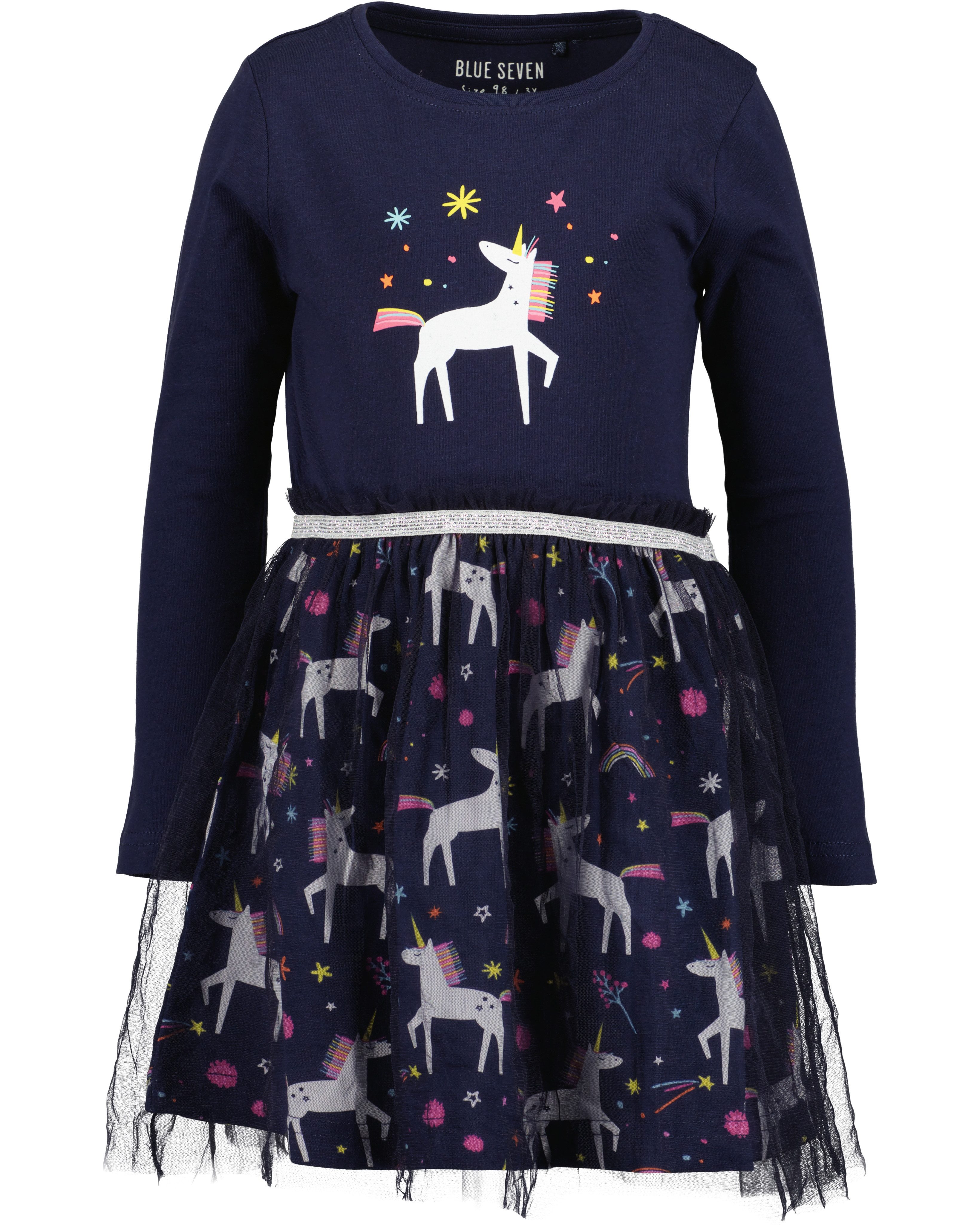Blue Seven Jerseykleid mit tollen Einhorn-Motiven und Tüll-Überrock