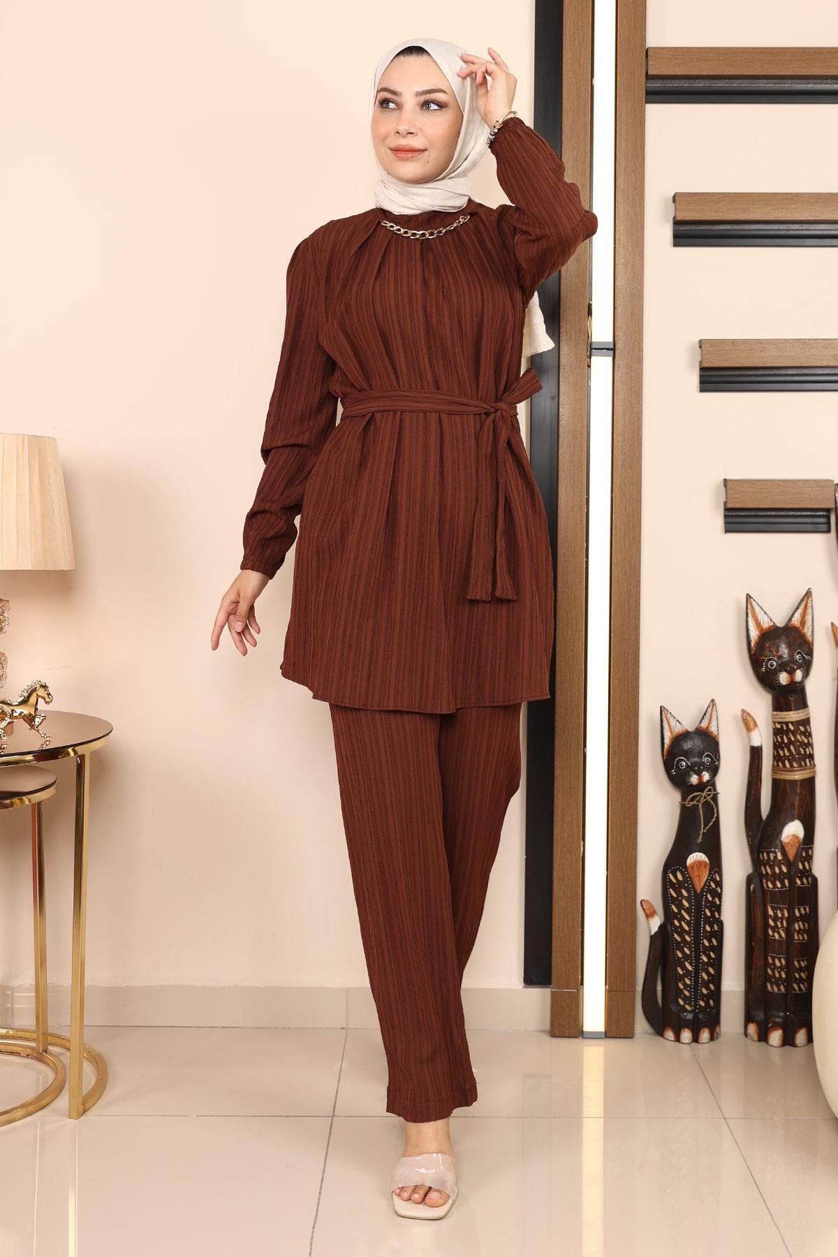MODAMİHRAM Tunikakleid Ketten Detail Anzug günstig online kaufen