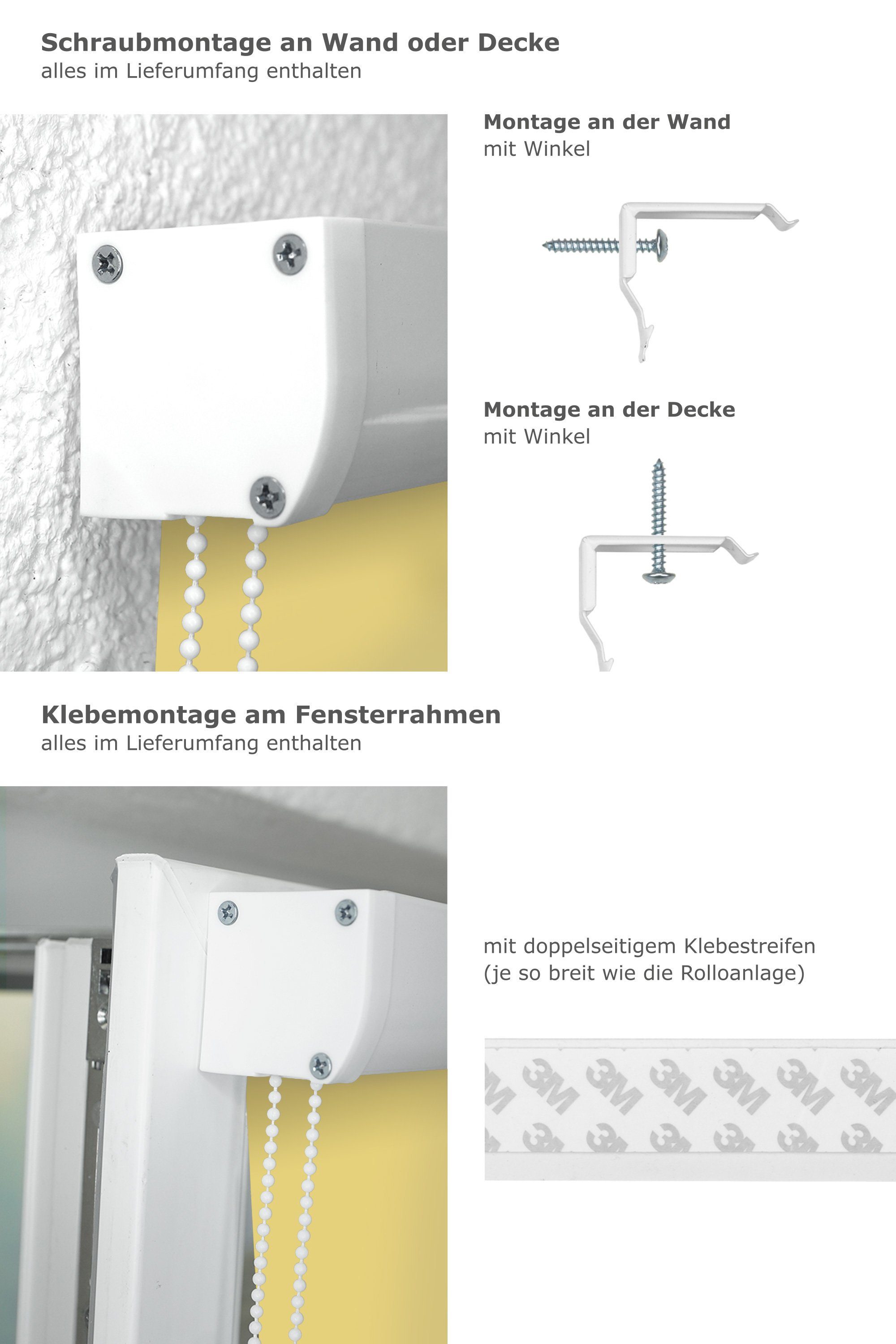 abdunkelnd, LYSEL®, Lysel Outlet 175x40cm Gelb, Verdunklungsrollo Kassettenrollo VD HxB