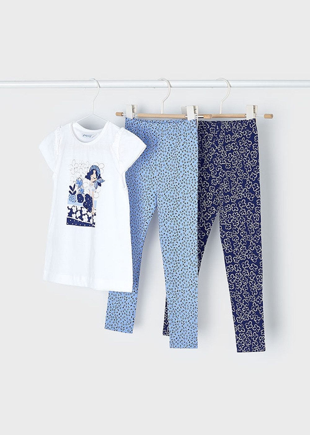 Mayoral Shirt & Leggings Set 3-teilig Mädchen, T-Shirt und 2 Leggings (370840)