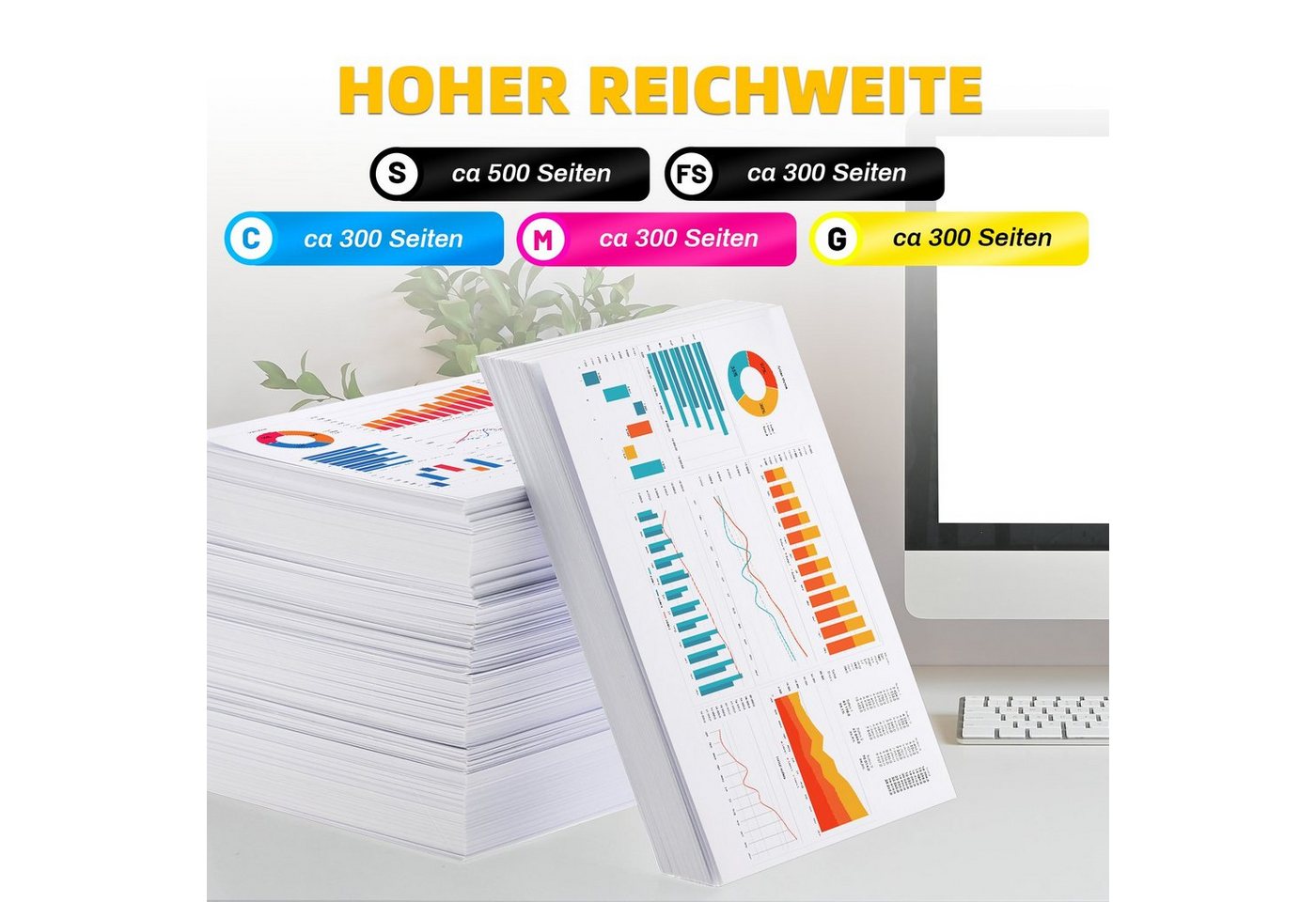 Thumbnail - faedra 5er Multipack für Canon 570 571 XL PGI-570 CLI-571 Druckerpatronen Set Tintenpatrone (Packung, Für MG5700 MG5750 ...