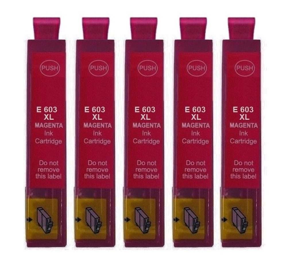 inkpro 5 x Druckerpatrone 603XL M kompatibel mit Epson 603 XL magenta, Tintenpatrone (für Expression Home XP-2100, XP-2105, XP-2150, XP-2155, XP-3100, XP-3105, XP-3150, XP-3155, XP-4100, XP-4105, XP-4150, XP-4155, WorkForce WF-2810, WF-2820, WF-2830, WF-2835, WF-2840, WF-2845, WF-2850, WF-2870, 5-tlg., XXL Füllmengen je 14 ml)