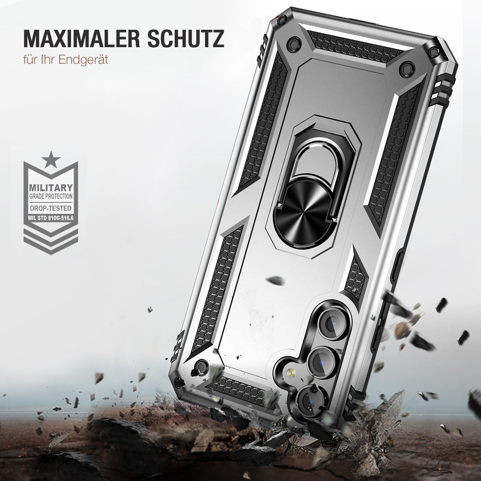 Tec-Expert Handyhülle Outdoor Cover Hülle für Samsung Galaxy A54 5G 6.4 Zoll, 6.4, Premium Hülle aus verstärktem Polycarbonat