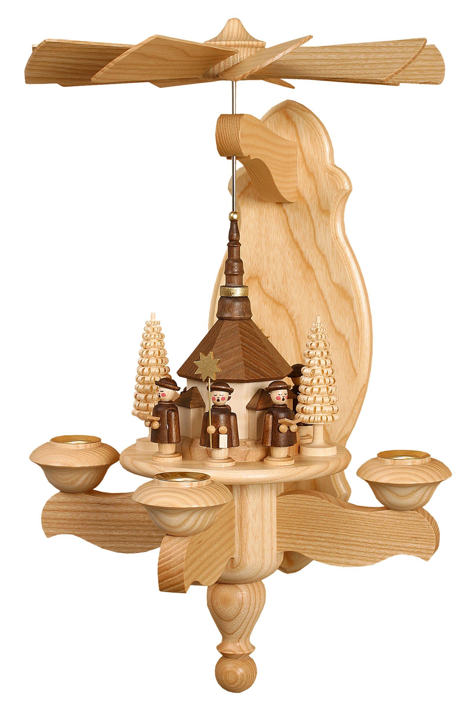 Volkskunstwerkstatt Unger Weihnachtspyramide Wandpyramide Seiffener Kirche
