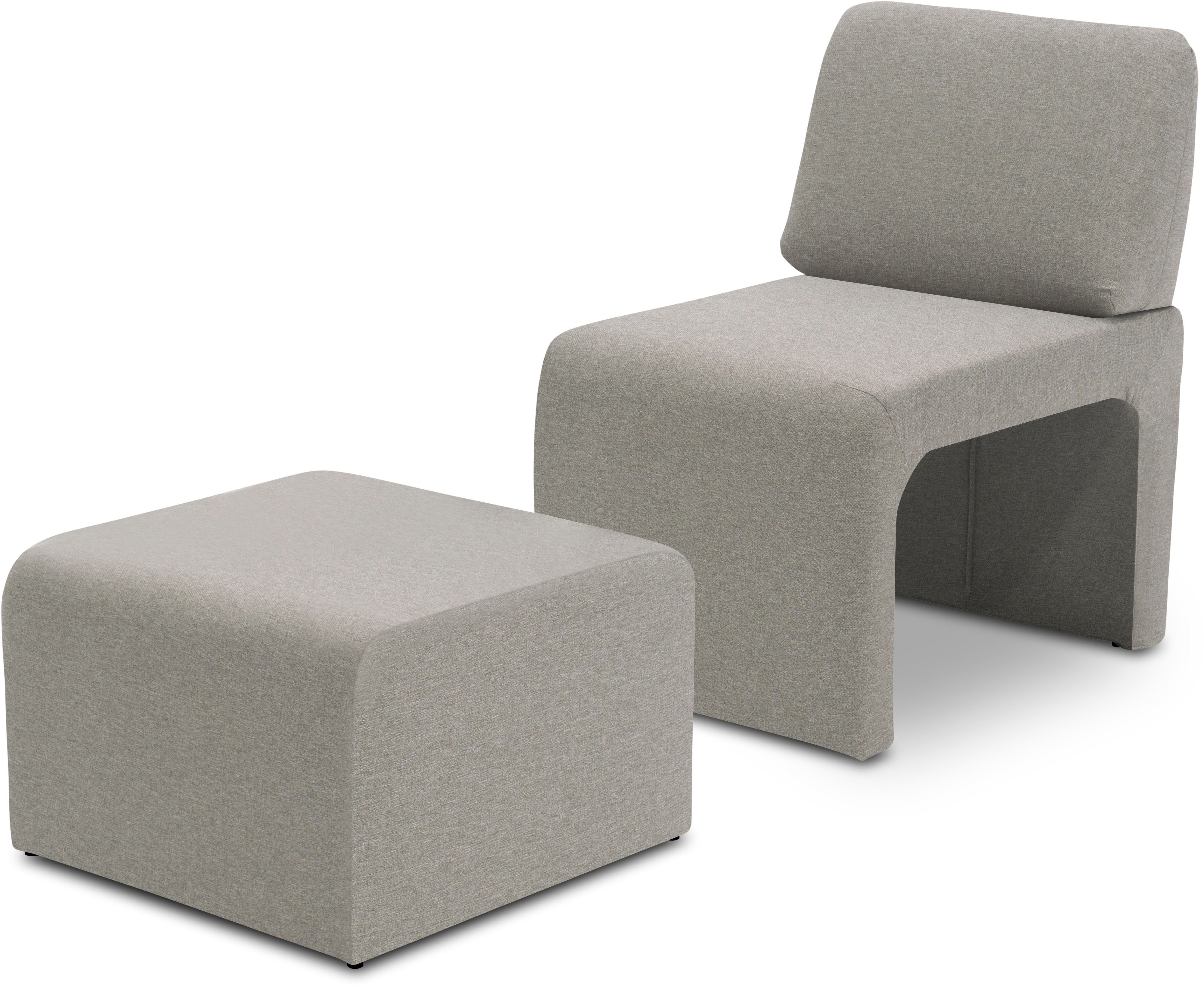 DOMO collection Sessel mit Hocker 700017 ideal für kleine Räume, platzsparend, bequem, Hocker unter dem Sessel verstaubar, lieferbar in nur 2 Wochen
