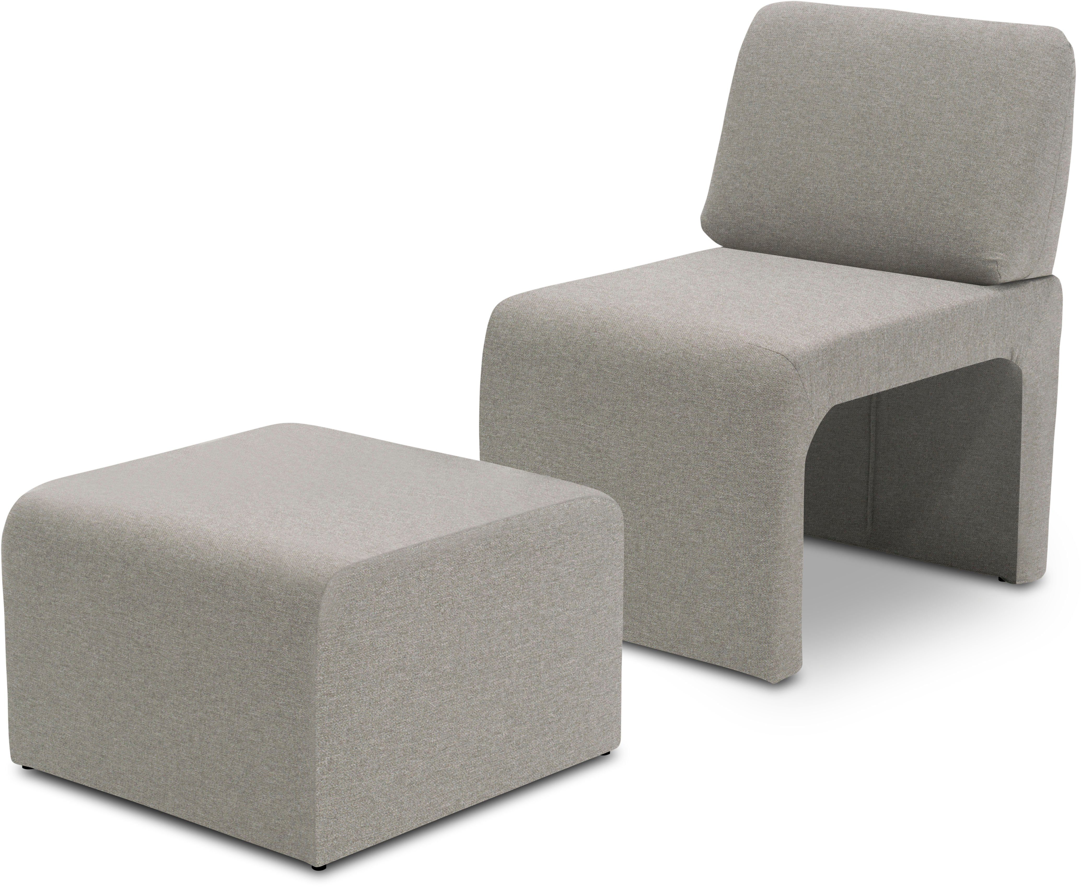 DOMO collection Sessel 700017, dem unter Hocker verstaubar Sessel